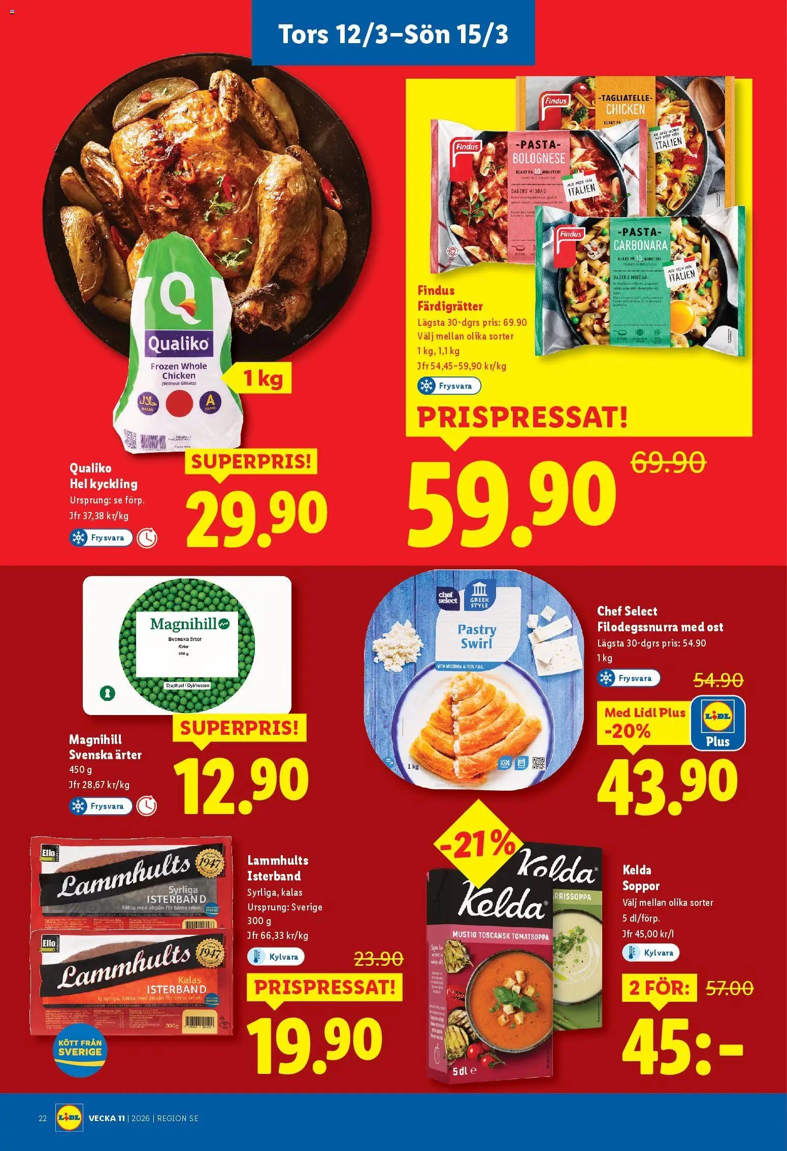 Lidl reklamblad aktuell från 09.03.2026 | Sida: 28 | Produkter: Ost, Pasta, Soppa