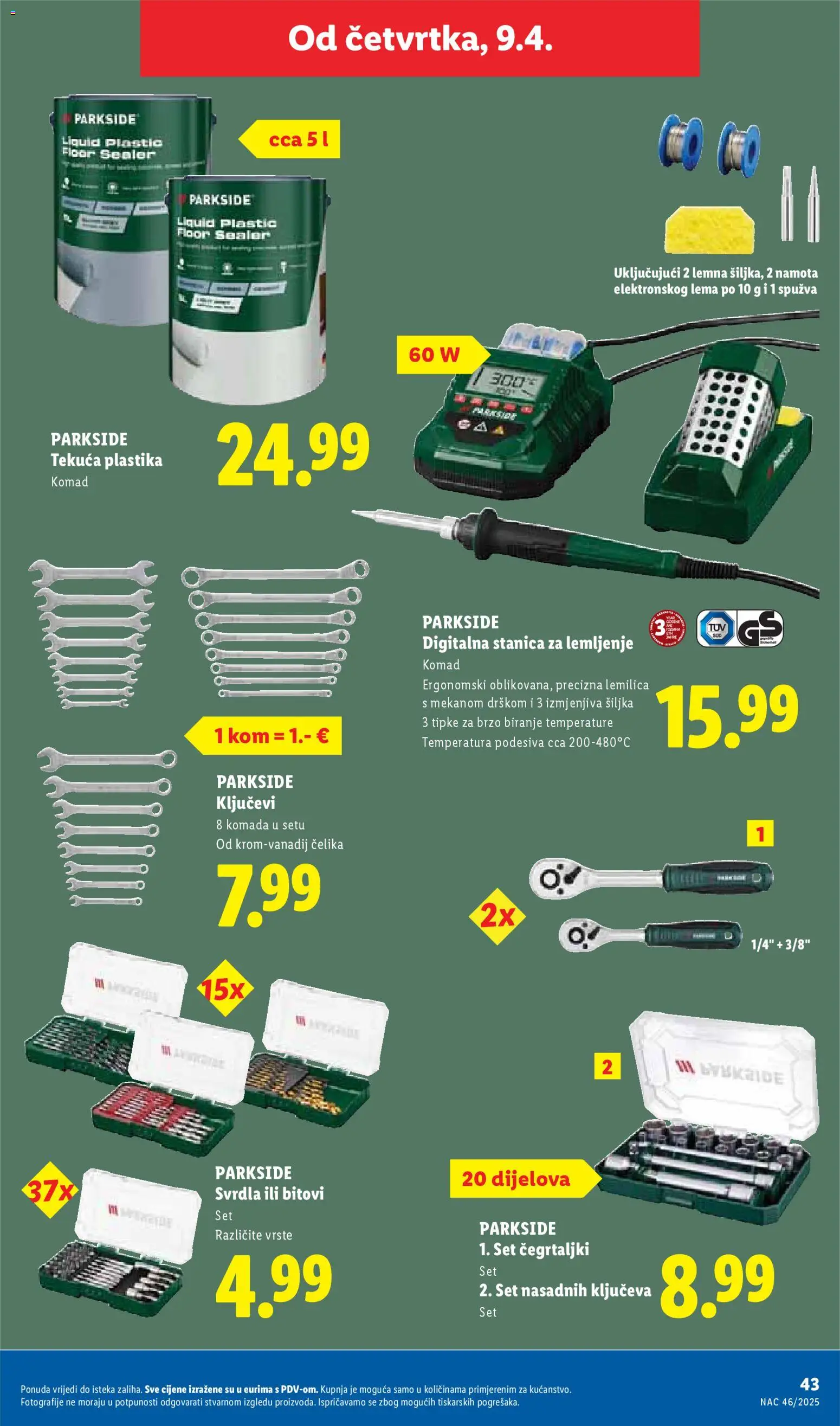 Lidl katalog | vrijedi od 07.04.2026 | Stranica: 43 | Proizvodi: Spužva, Parkside