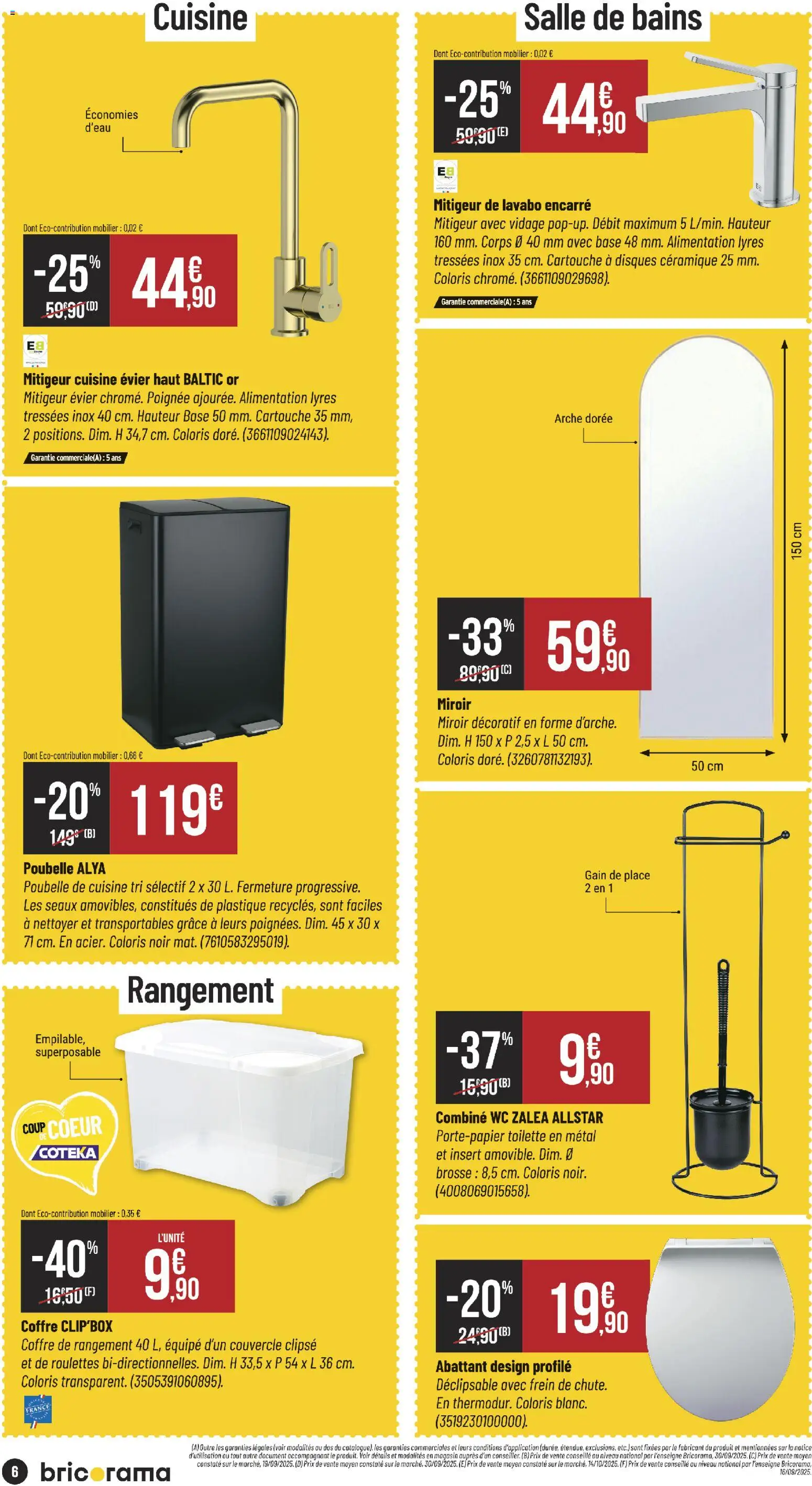 {H1} | Page: 6 | Produits: Brosse, Lavabo, Coffre de rangement, Cartouche