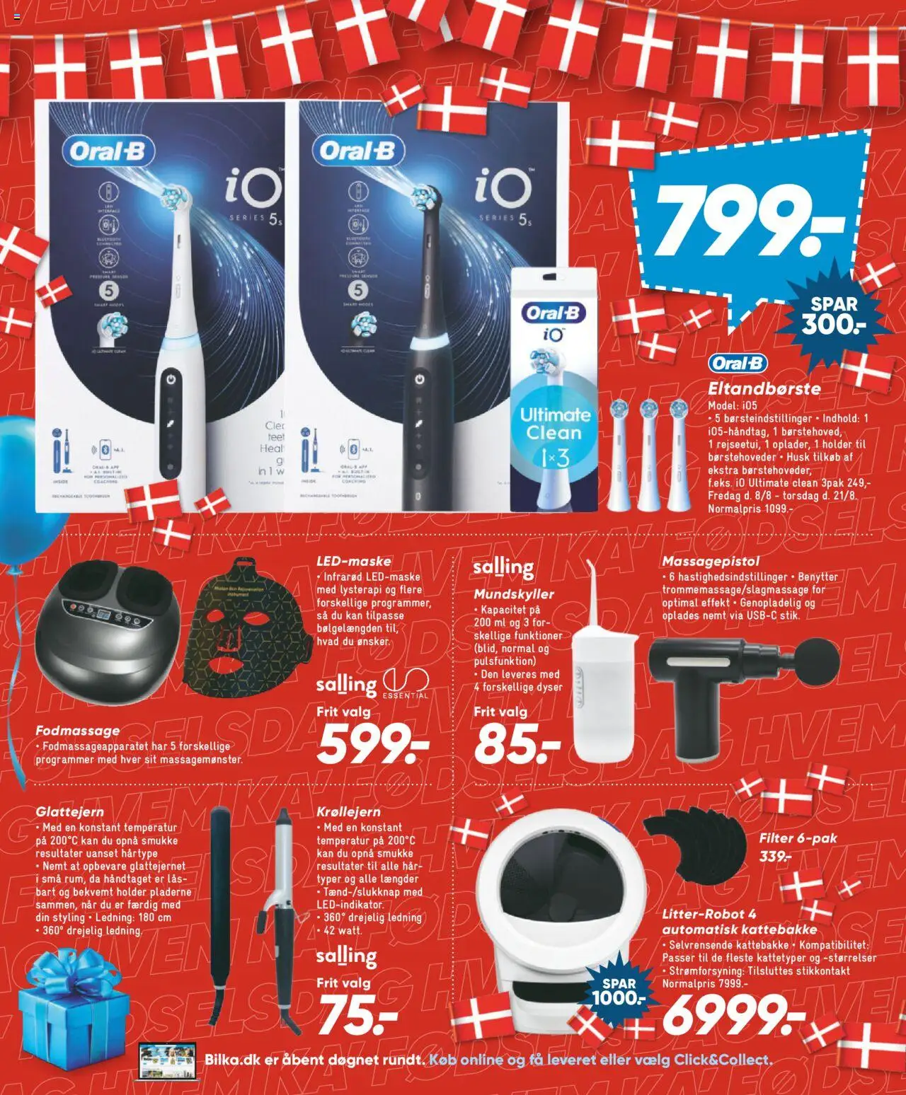 Bilka Tilbudsavis gyldig fra 08.08.2025 | Side: 23 | Produkter: Stikkontakt, Eltandbørste, Krøllejern, Glattejern