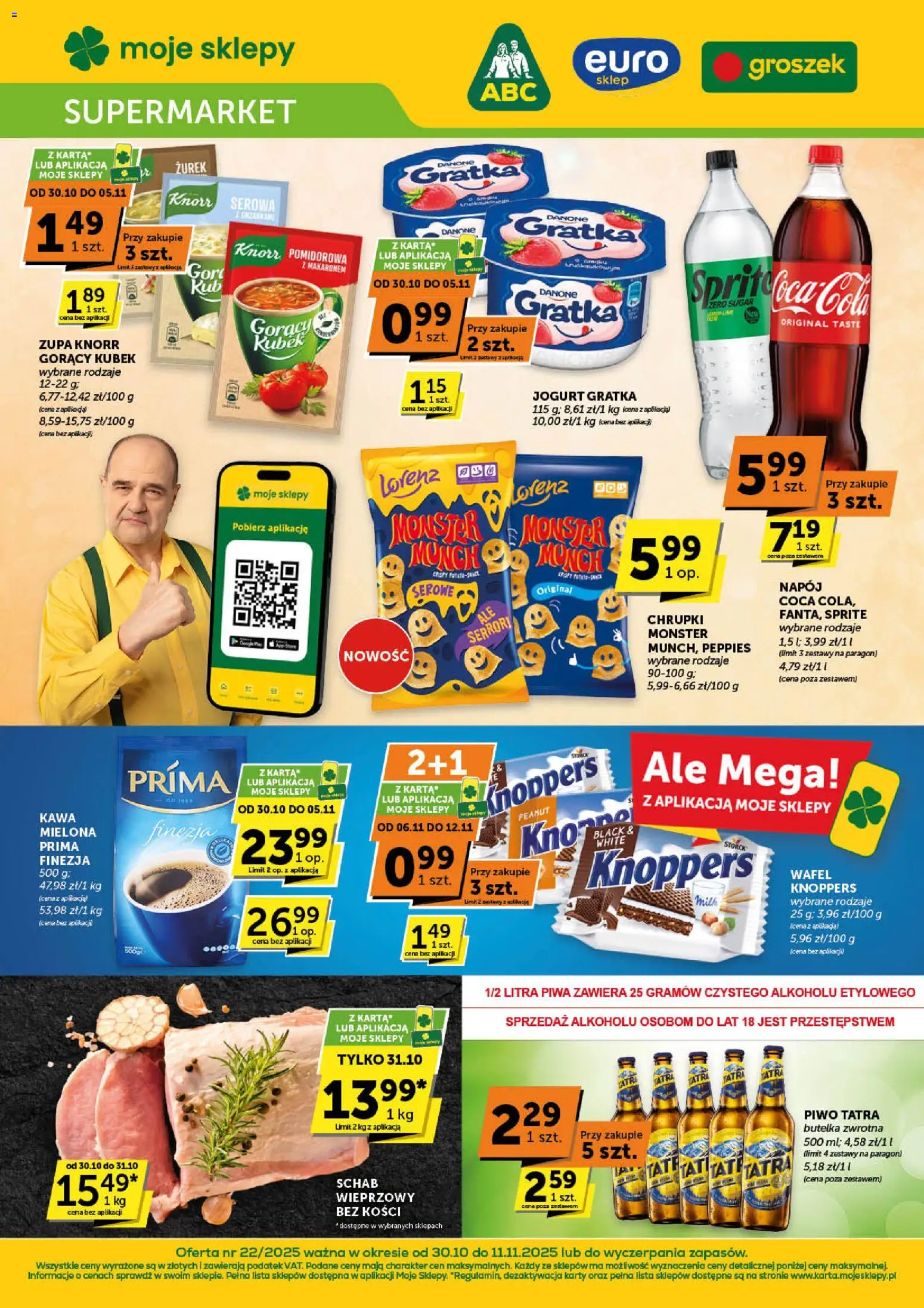 ABC Gazetka od 30.10.2025 | Strona: 1 | Produkty: Coca cola, Zupa, Jogurt, Piwo