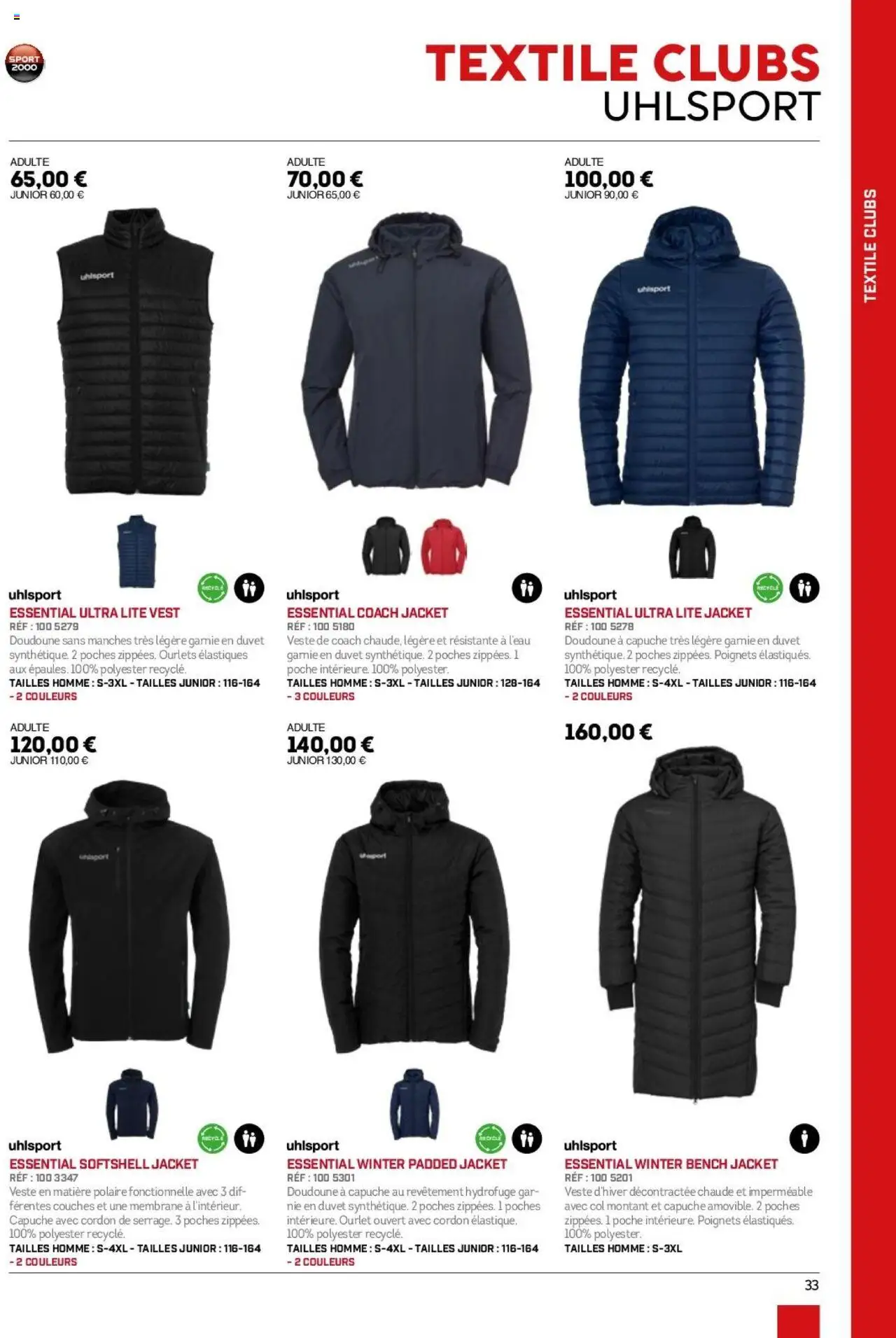 {H1} | Page: 33 | Produits: Couches, Élastiques, Veste, Doudoune