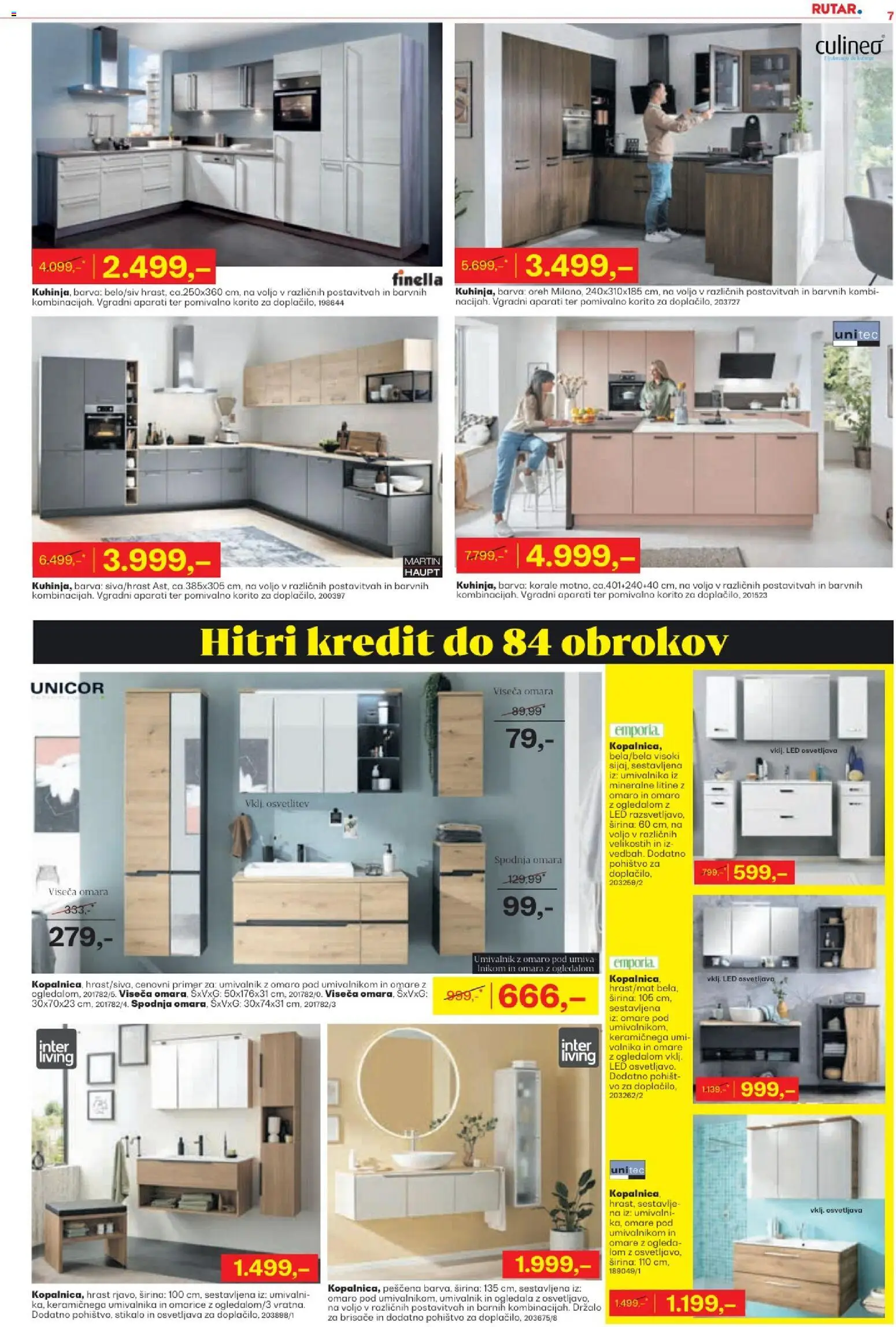 Novi Rutar katalog ponudbe – veljaven od 07.01.2026 | Stran: 7 | Izdelki: Pohištvo, Omara, Pomivalno korito, Umivalnik
