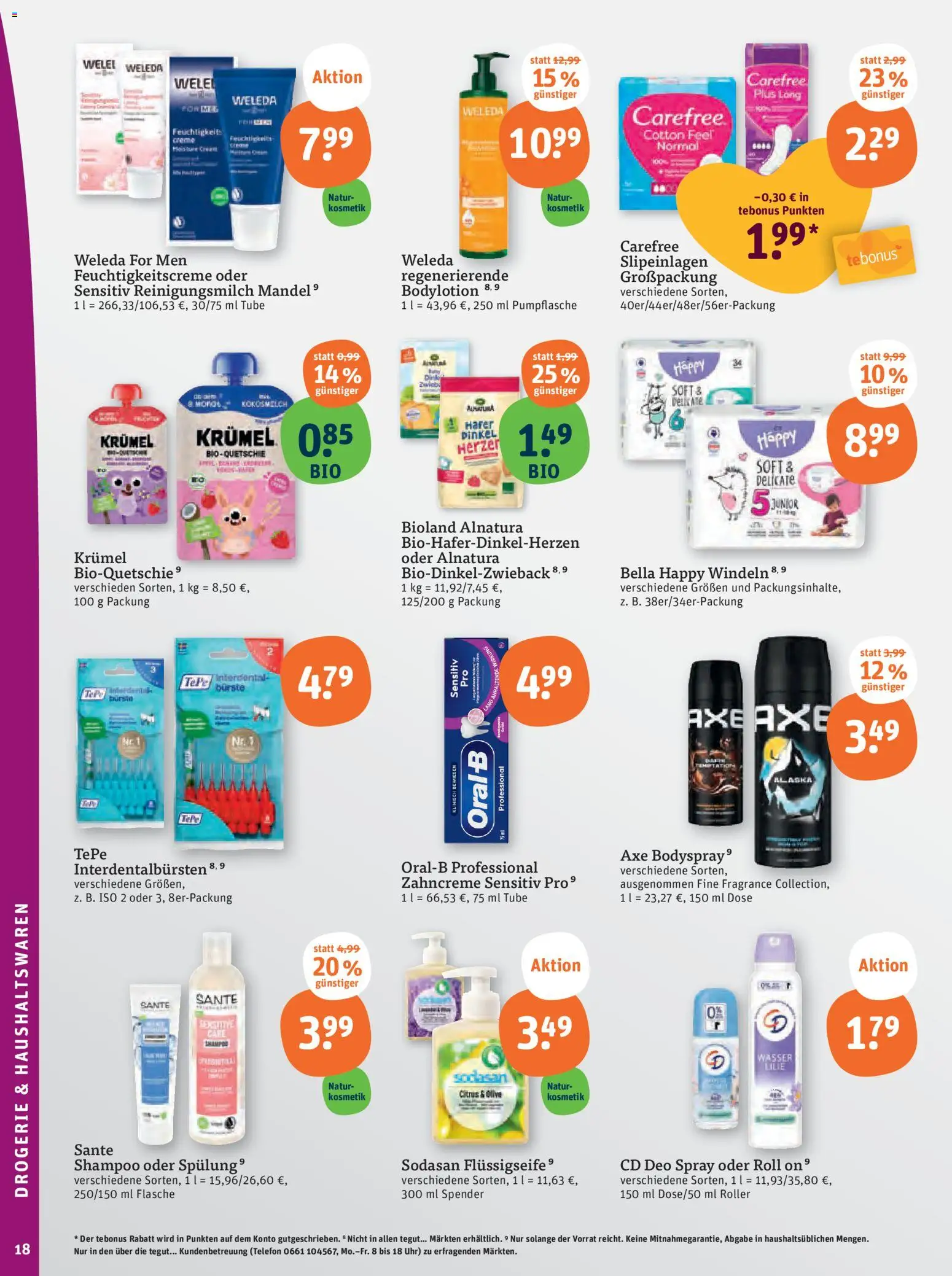 Tegut Prospekt 	 – gültig ab 03.11.2025 | Seite: 20 | Produkte: Shampoo, Bürste, Telefon, Uhr