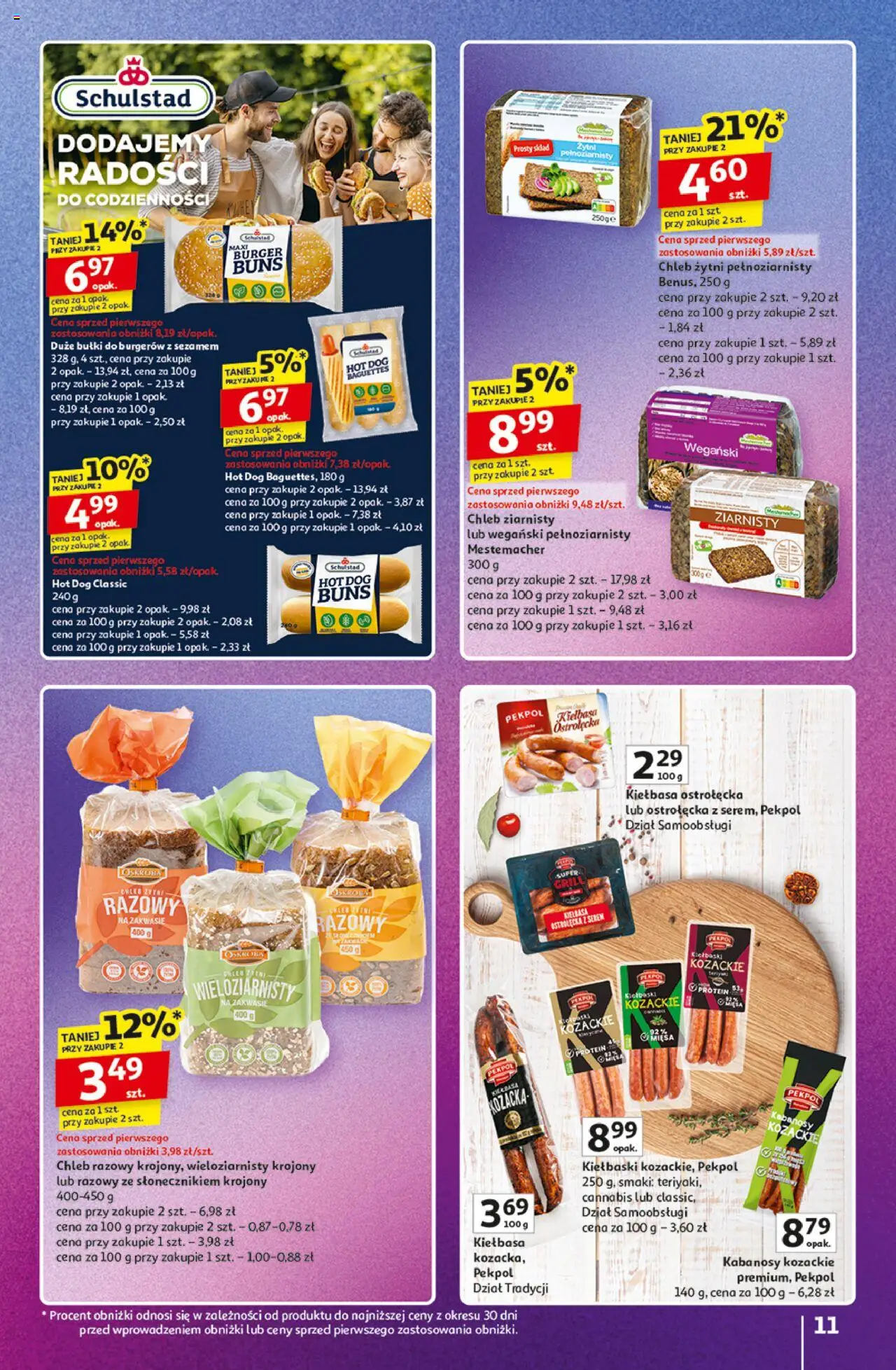 Auchan Gazetka - Znane Marki Duży Wybór Hipermarket od 12.06.2025 | Strona: 11 | Produkty: Grill, Chleb żytni, Kiełbaski, Chleb