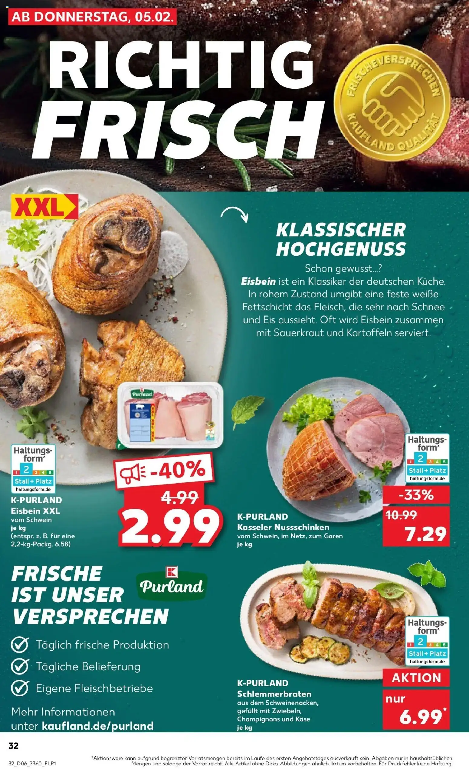 Kaufland prospekt Ilmenau	 – gültig ab 09.02.2026 | Seite: 32 | Produkte: Käse, Champignons, Kartoffeln, Eis