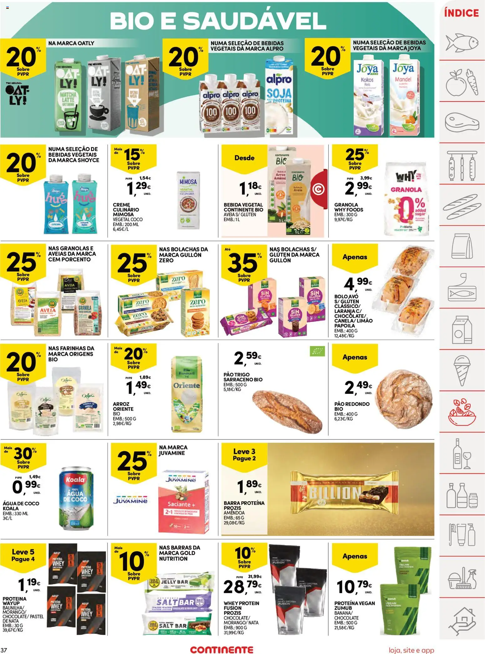 Continente Semanal Continente Bom Dia │ válido de 24.03.2026 | Página: 37 | Produtos: Agua, Granola, Bolachas, Chocolate