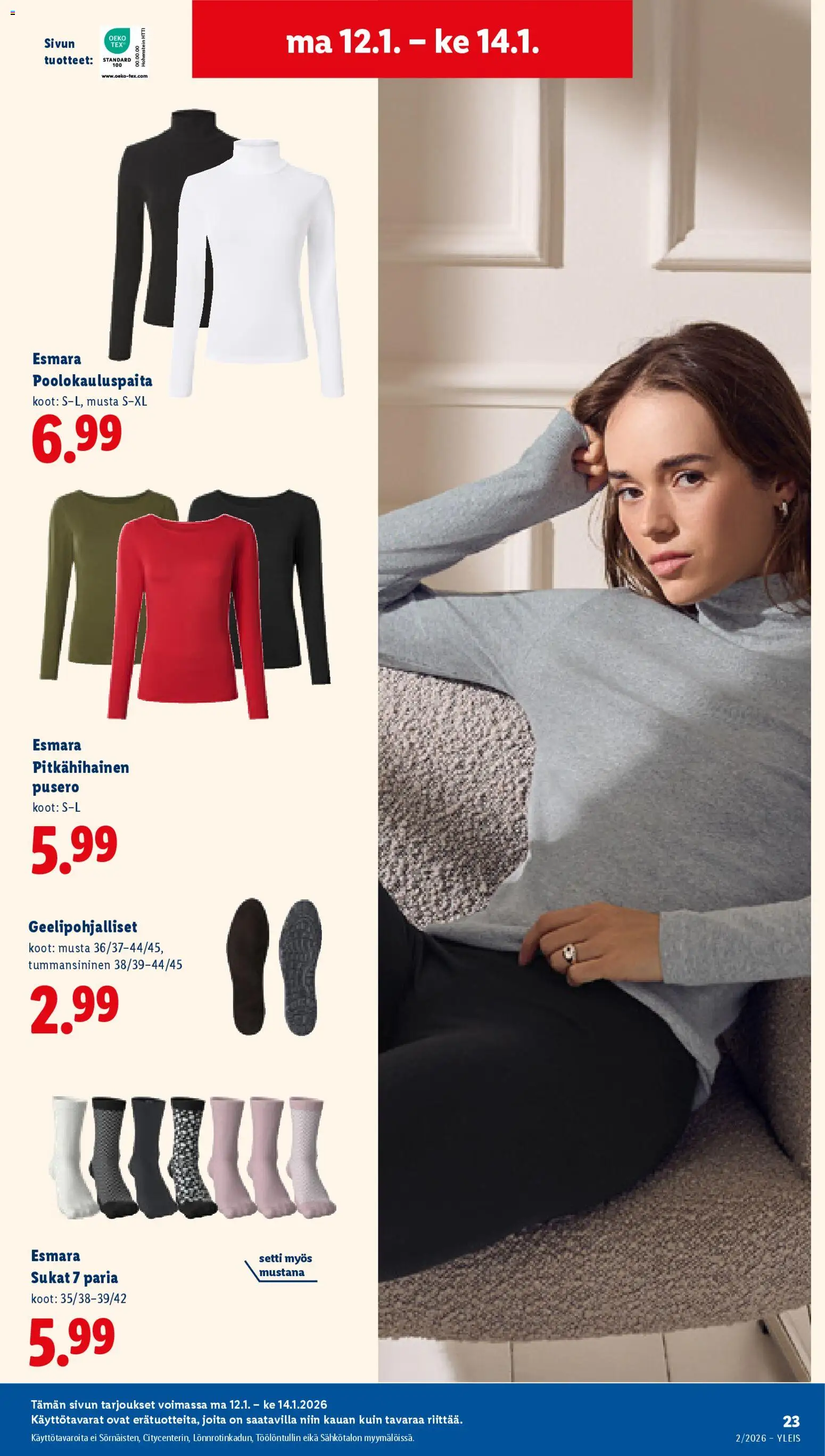 Lidl tarjoukset – voimassa 08.01.2026 alkaen | Sivu: 27 | Tuotteet: Pusero, Sukat