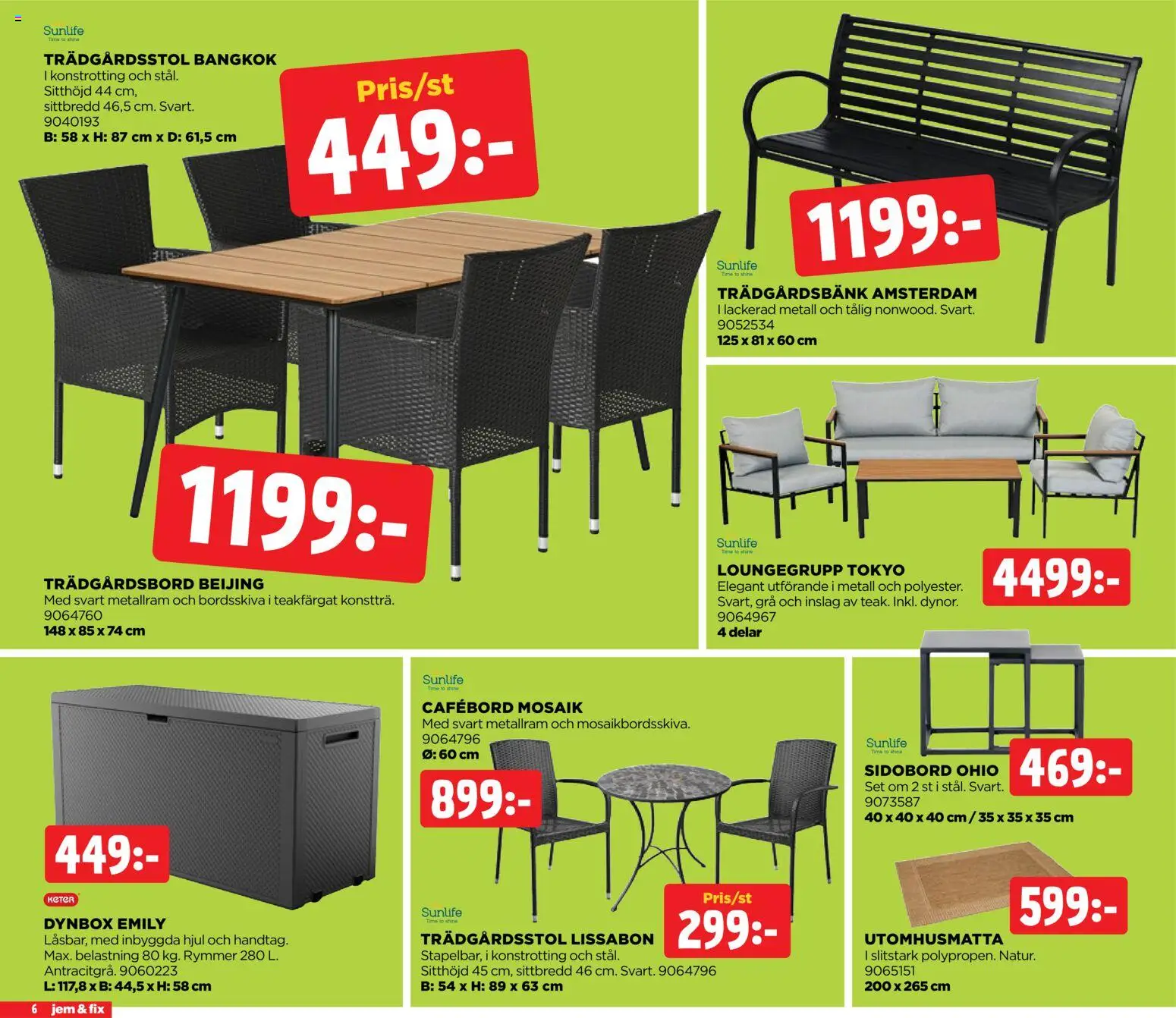 Jem & Fix reklamblad aktuell från 24.04.2026 | Sida: 6 | Produkter: Utomhusmatta, Set