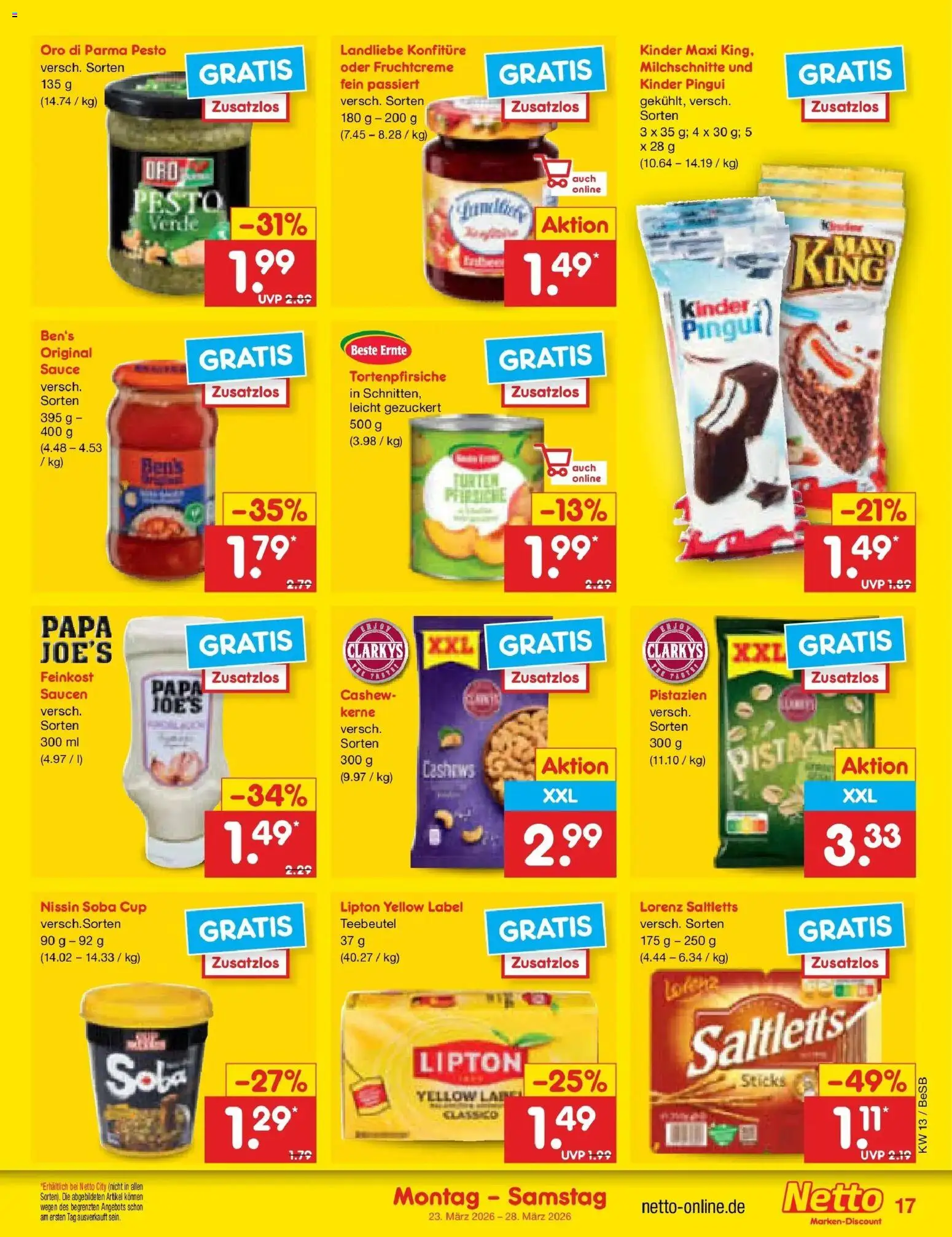 Netto Marken-Discount Prospekt Kremmen	 – gültig ab 23.03.2026 | Seite: 19 | Produkte: Pistazien, Oro di parma