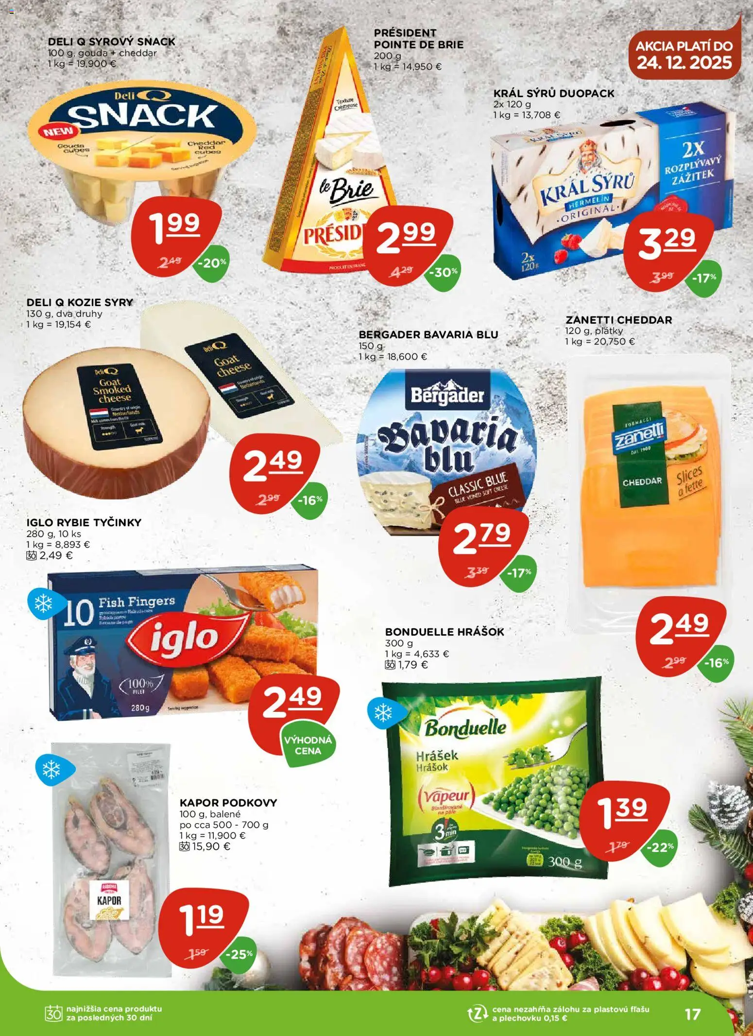Nové Terno akcie – leták je platný od 11.12.2025 | Strana: 17 | Produkty: Gouda, Hrášok