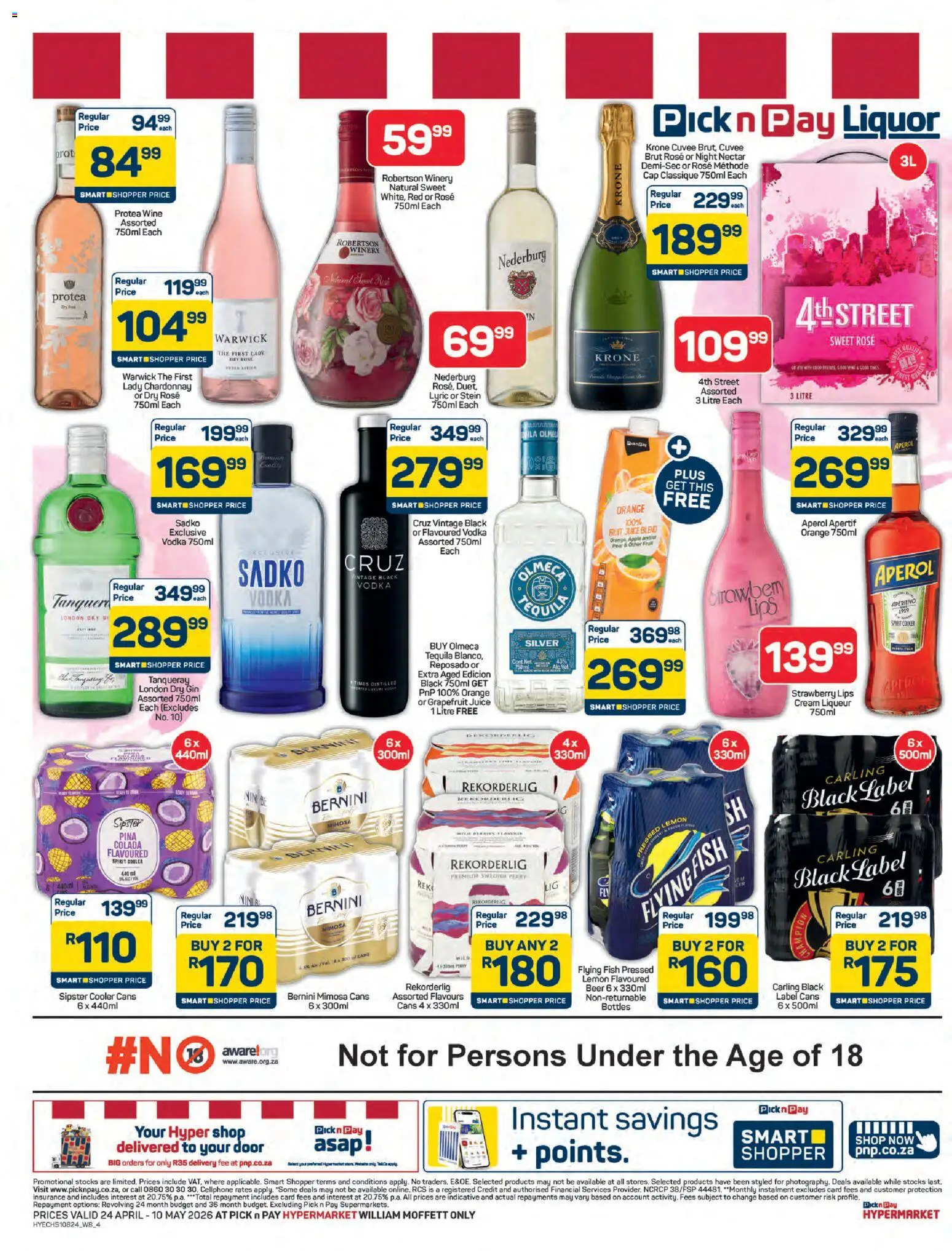 New Pick n Pay catalogue – valid from 24.04.2026 | Page: 4 | Products: Juice, Wine, Fish, Fruit