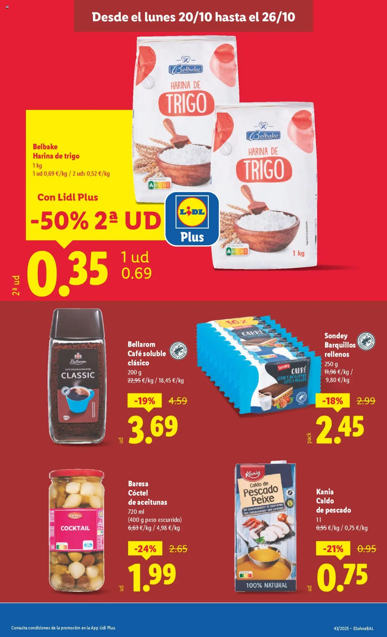 Lidl folleto │ válido desde el 20.10.2025 | Página: 3 | Productos: Leche, Café, Pescado, Peso