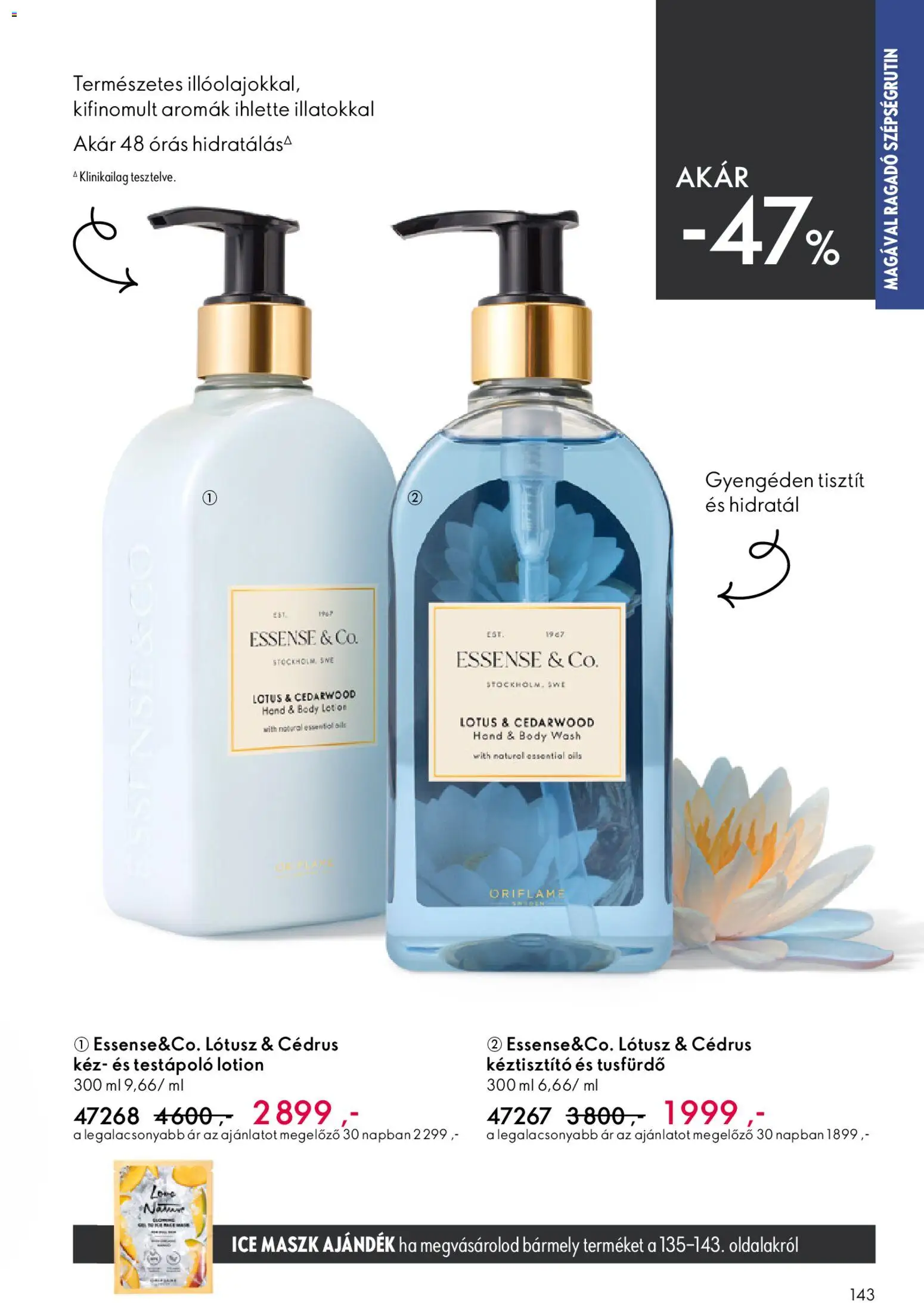Oriflame akciós ujság - amely érvényes a következő dátumtól: 15.04.2026 | Oldal: 143 | Termékek: Body, Maszk, Testápoló, Tusfürdő