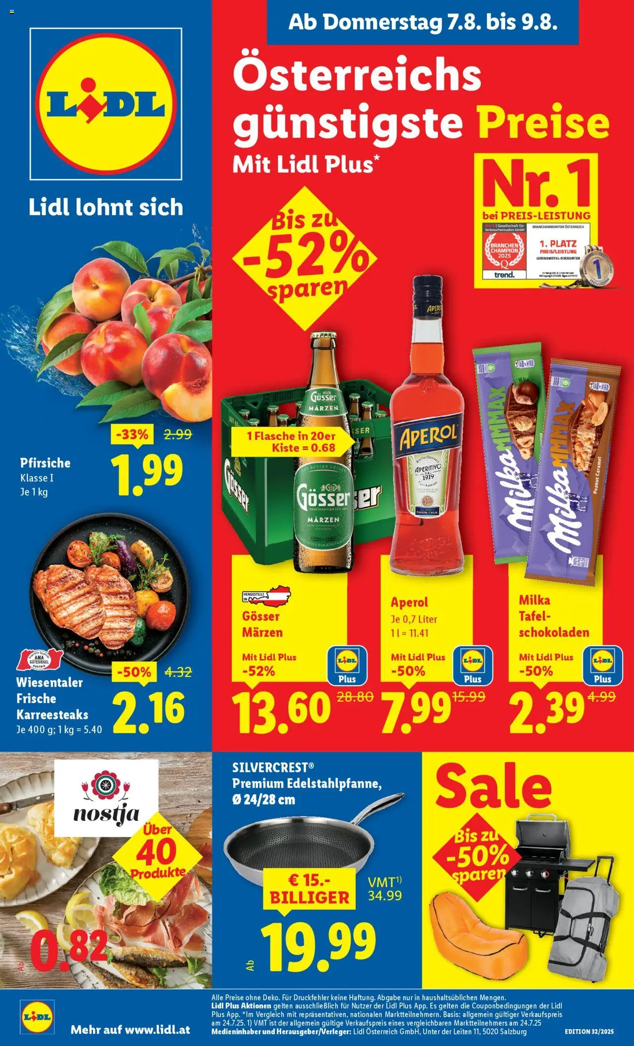 Lidl Flugblatt - Altenmarkt im Pongau, St. Johann im Pongau, Zell am See gültig ab 07.08.2025 | Seite: 1