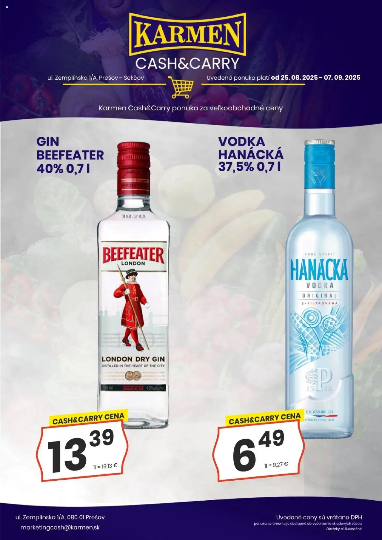 KARMEN CBA leták │ platný od 25.08.2025 | Strana: 3 | Produkty: Beefeater, Gin, Vodka