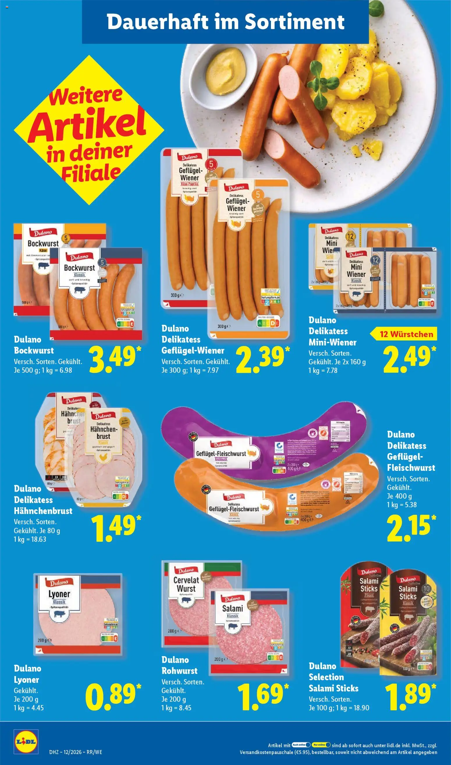 Lidl Prospekt Krefeld – gültig ab 16.03.2026 | Seite: 20 | Produkte: Hahnchen, Käse, Wurst, Hahnchenbrust