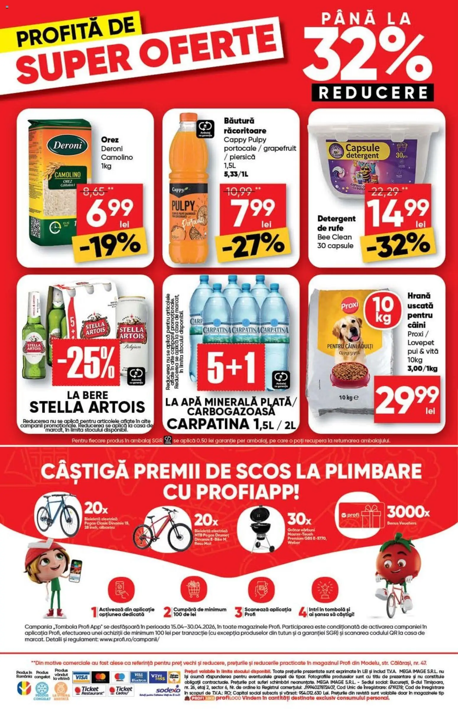 Noul catalog Profi – valabil de la 15.04.2026 | Pagină: 12 | Produse: Piersică, Dana kuşbaşı, Bere, Orez