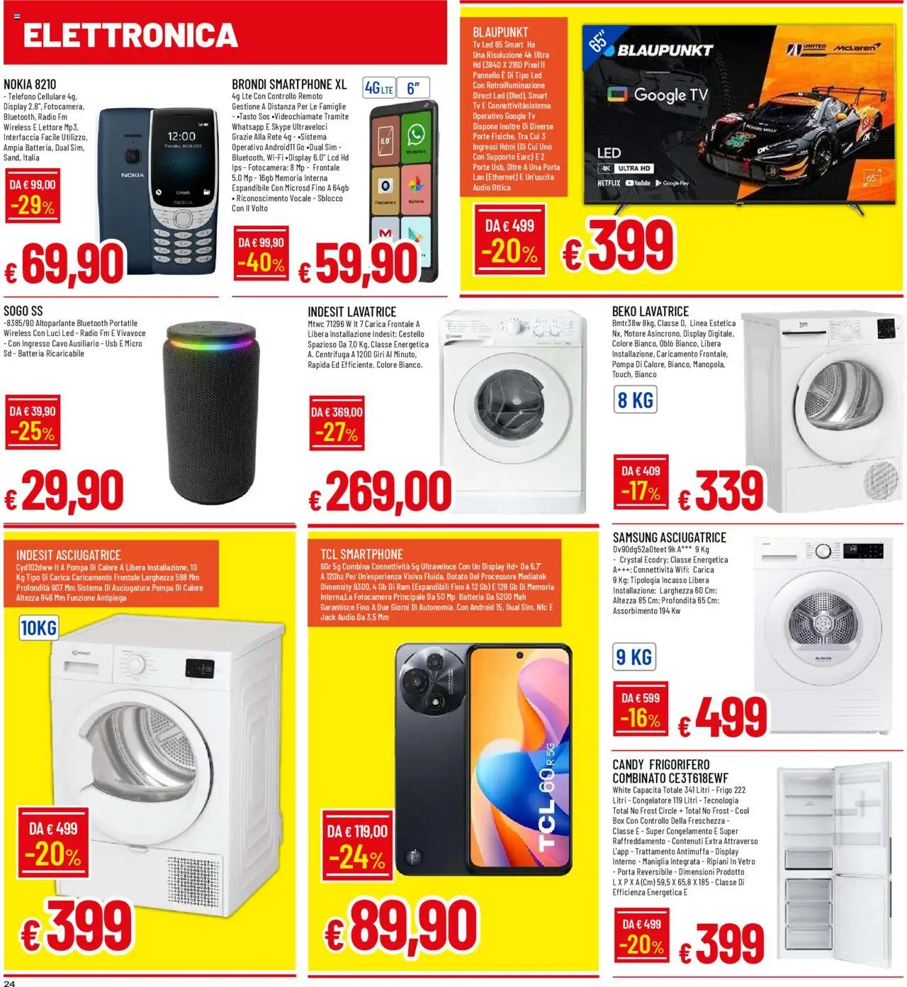 Volantino Galassia del 06.10.2025 | Pagina: 24 | Prodotti: Altoparlante, Asciugatrice, Smartphone, Frigorifero
