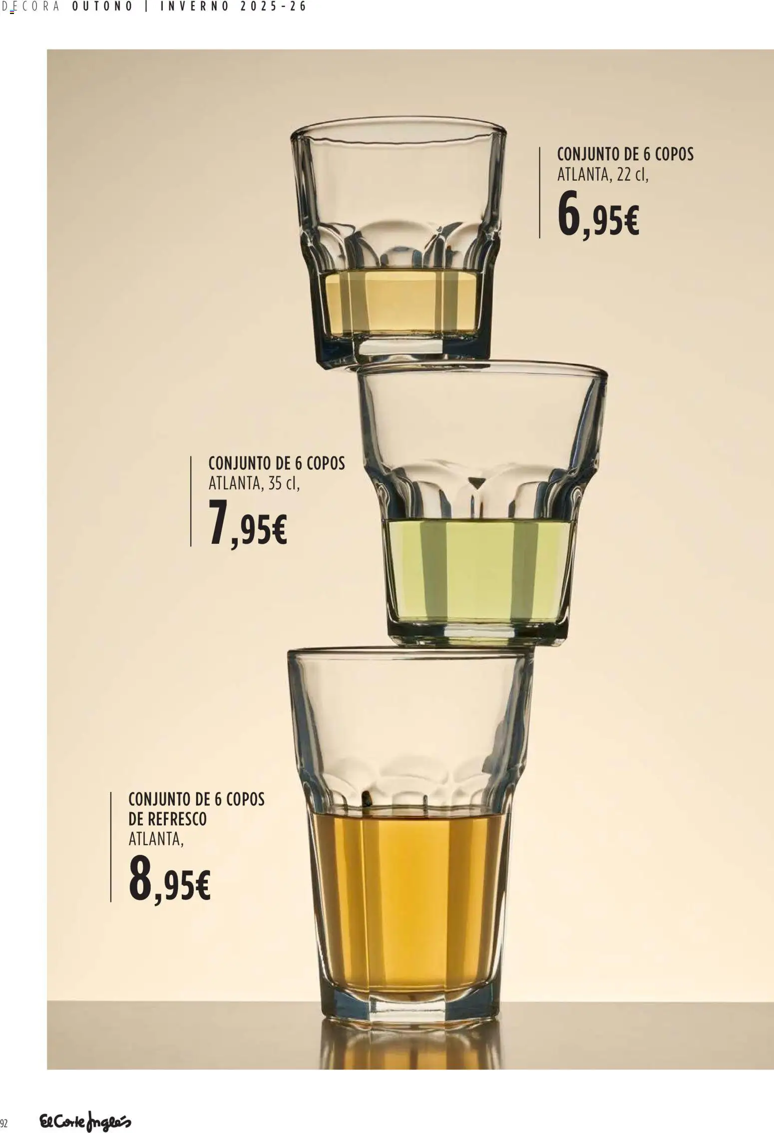 El Corte Ingles Decora │ válido de 23.10.2025 | Página: 92 | Produtos: Copos