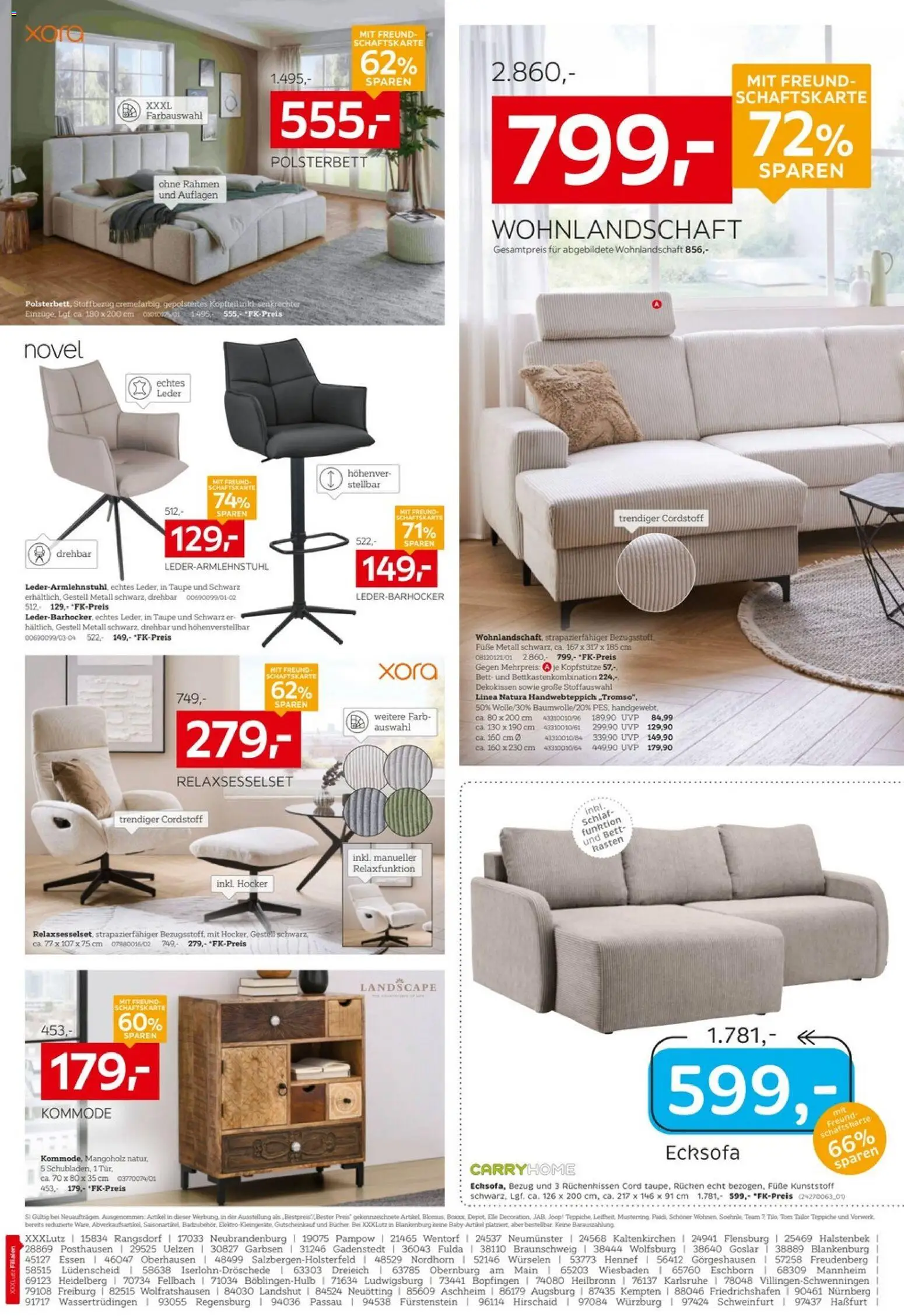 XXXLutz Big Sale – gültig ab 29.03.2026 | Seite: 2 | Produkte: Wohnlandschaft, Hocker, Bett, Kommode