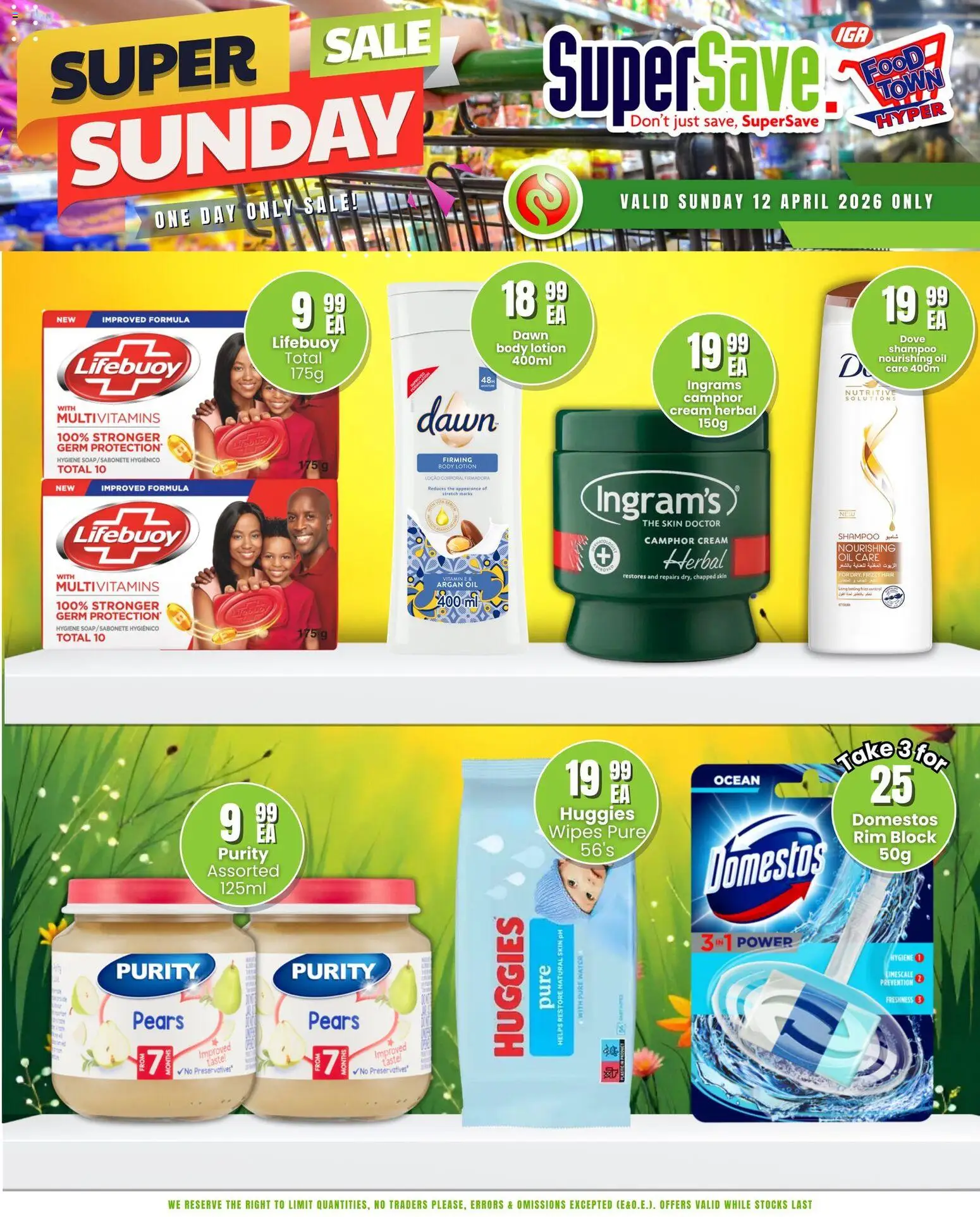New Super Save catalogue – valid from 12.04.2026 | Page: 7 | Products: Pears, Oil, Shampoo, Cream