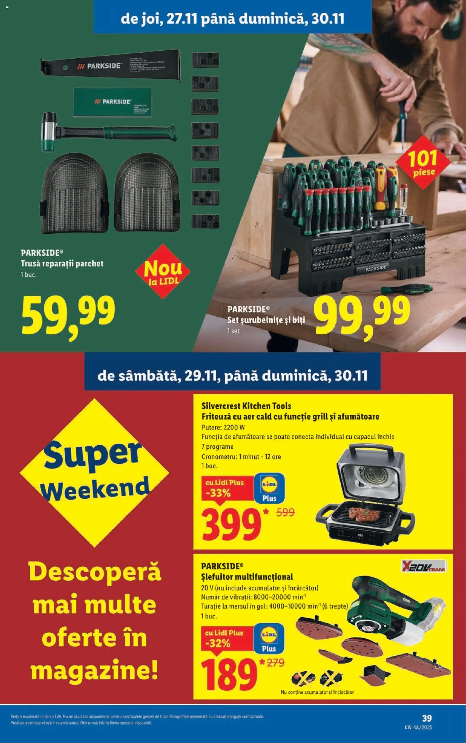 Noul catalog Lidl – valabil de la 24.11.2025 | Pagină: 39 | Produse: Încărcător, Ginseng, Grill, Parchet