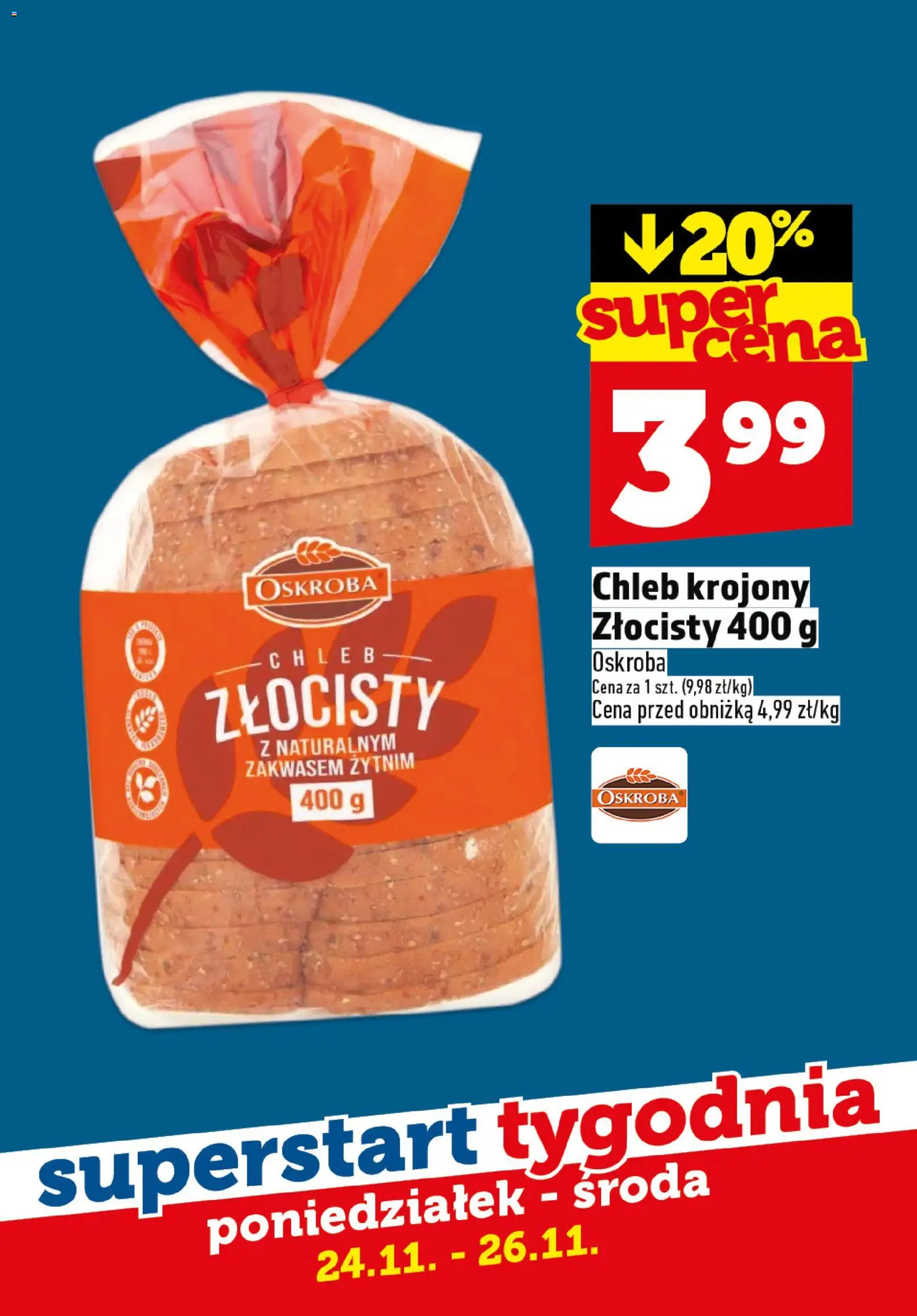 Topaz Gazetka - Superstart tygodnia od 24.11.2025 | Strona: 5 | Produkty: Chleb krojony, Chleb