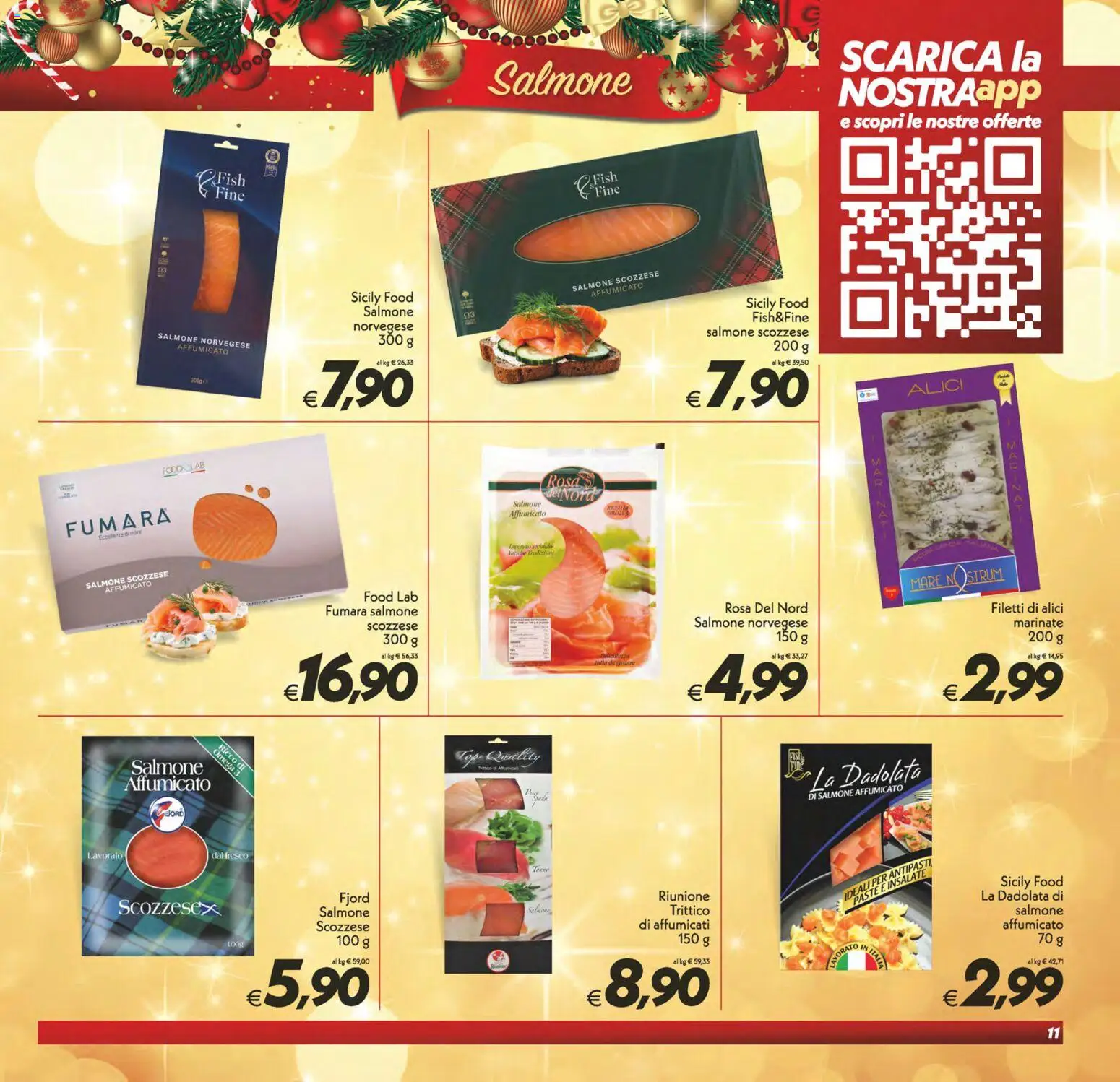 Volantino SuperConveniente del 16.12.2025 | Pagina: 11 | Prodotti: Salmone affumicato, Salmone, Top, Alici