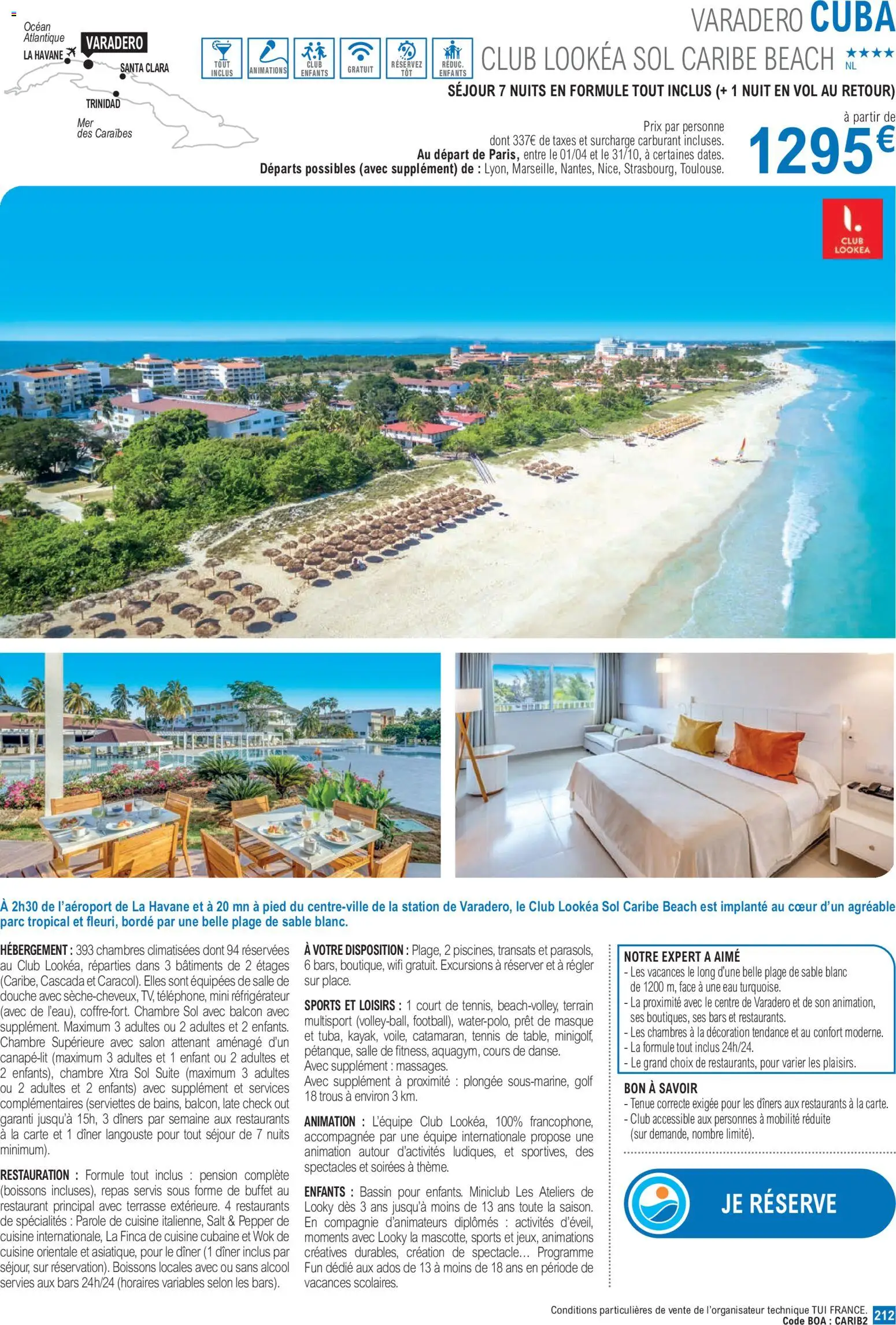 {H1} | Page: 212 | Produits: Alcool, Masque, Douche, Langouste