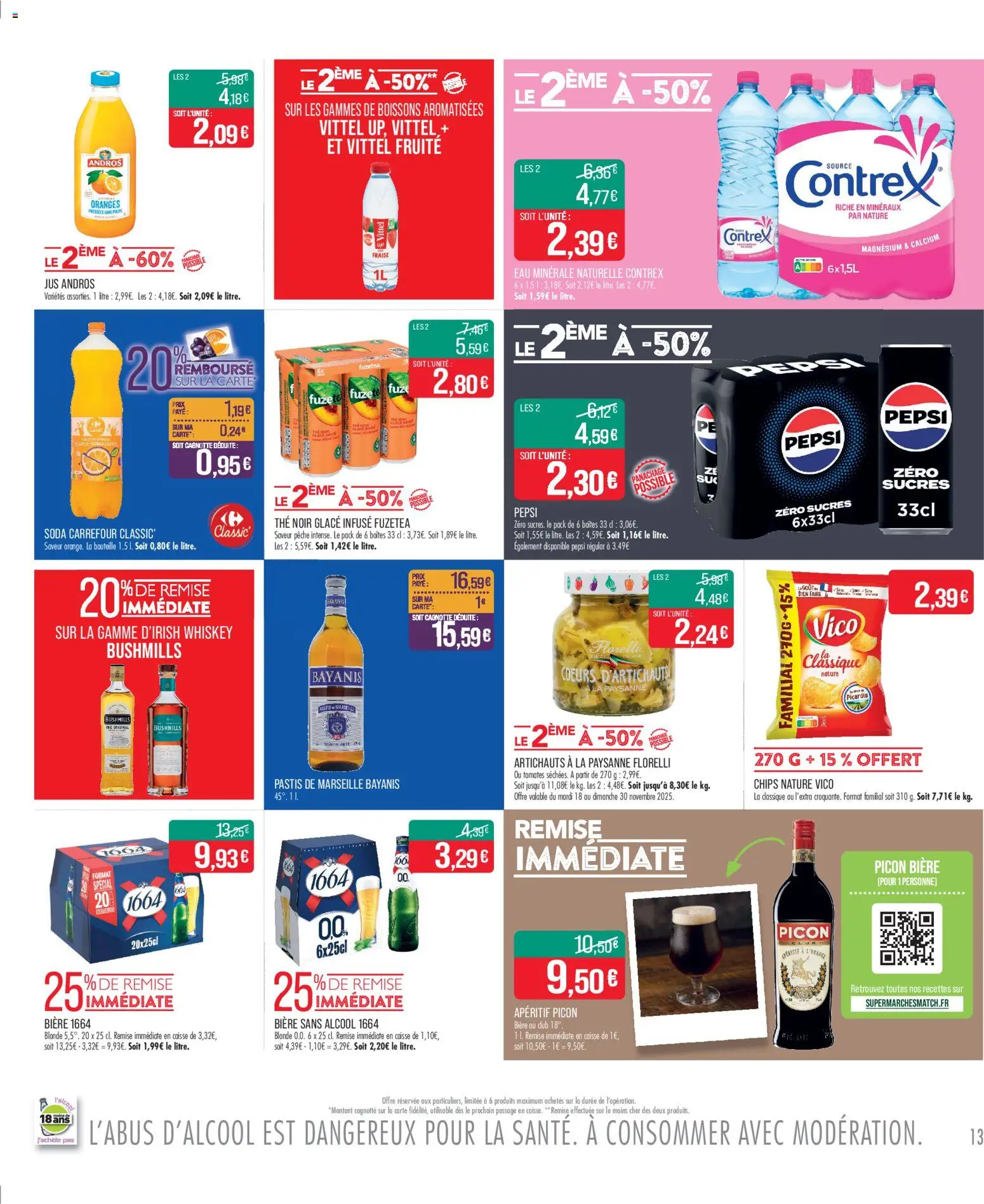 {H1} | Page: 13 | Produits: Fraise, Eau minerale naturelle Contrex, Thé, Chips