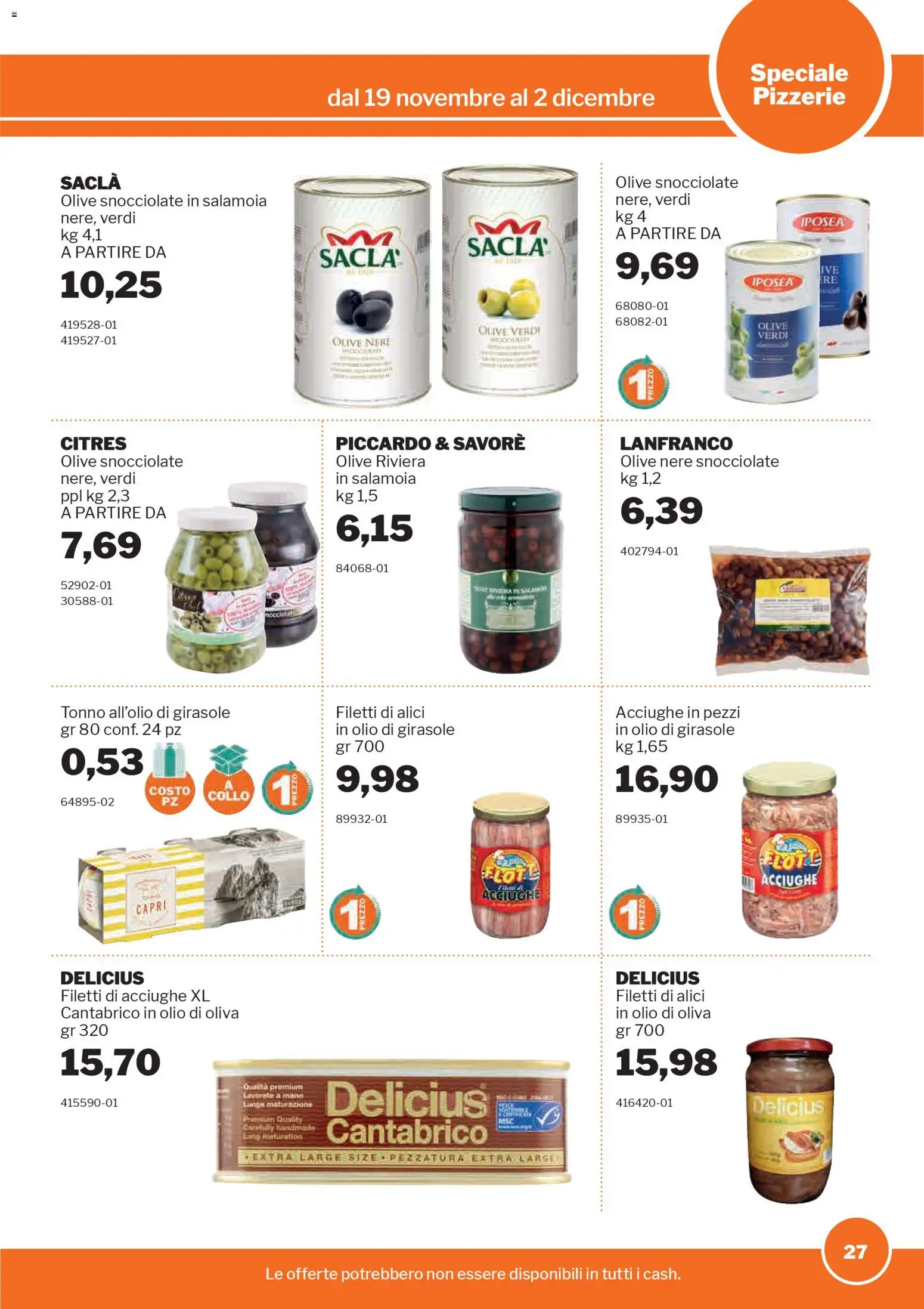 Volantino Sogegross del 19.11.2025 | Pagina: 27 | Prodotti: Olio, Olive, Tonno, Alici