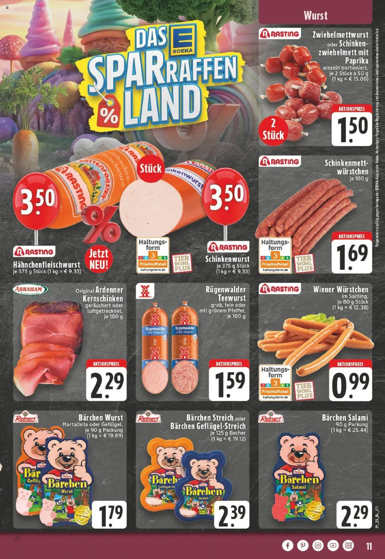 HIT - Mecklenburg-Vorpommern – gültig ab 22.09.2025 | Seite: 11 | Produkte: Hahnchen, Wurst, Salami, Schinken