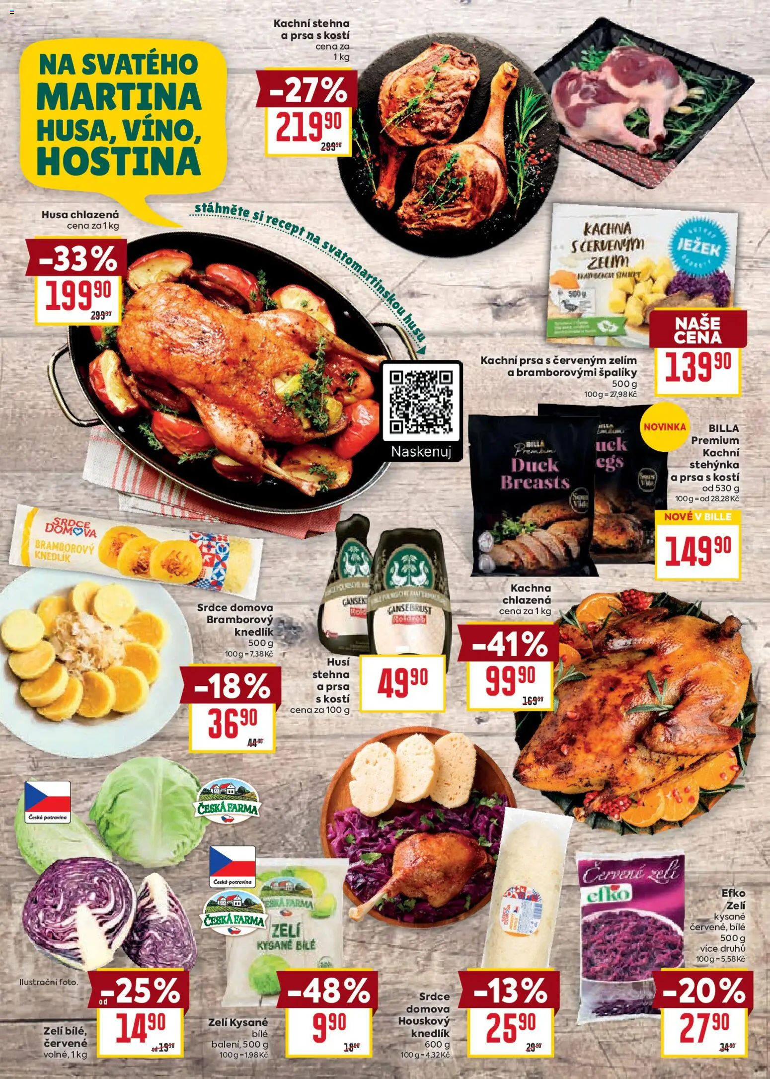 Billa Velký leták od 05.11.2025 | Strana: 8 | Produkty: Zelí, Kachní prsa, Kachna, Husa