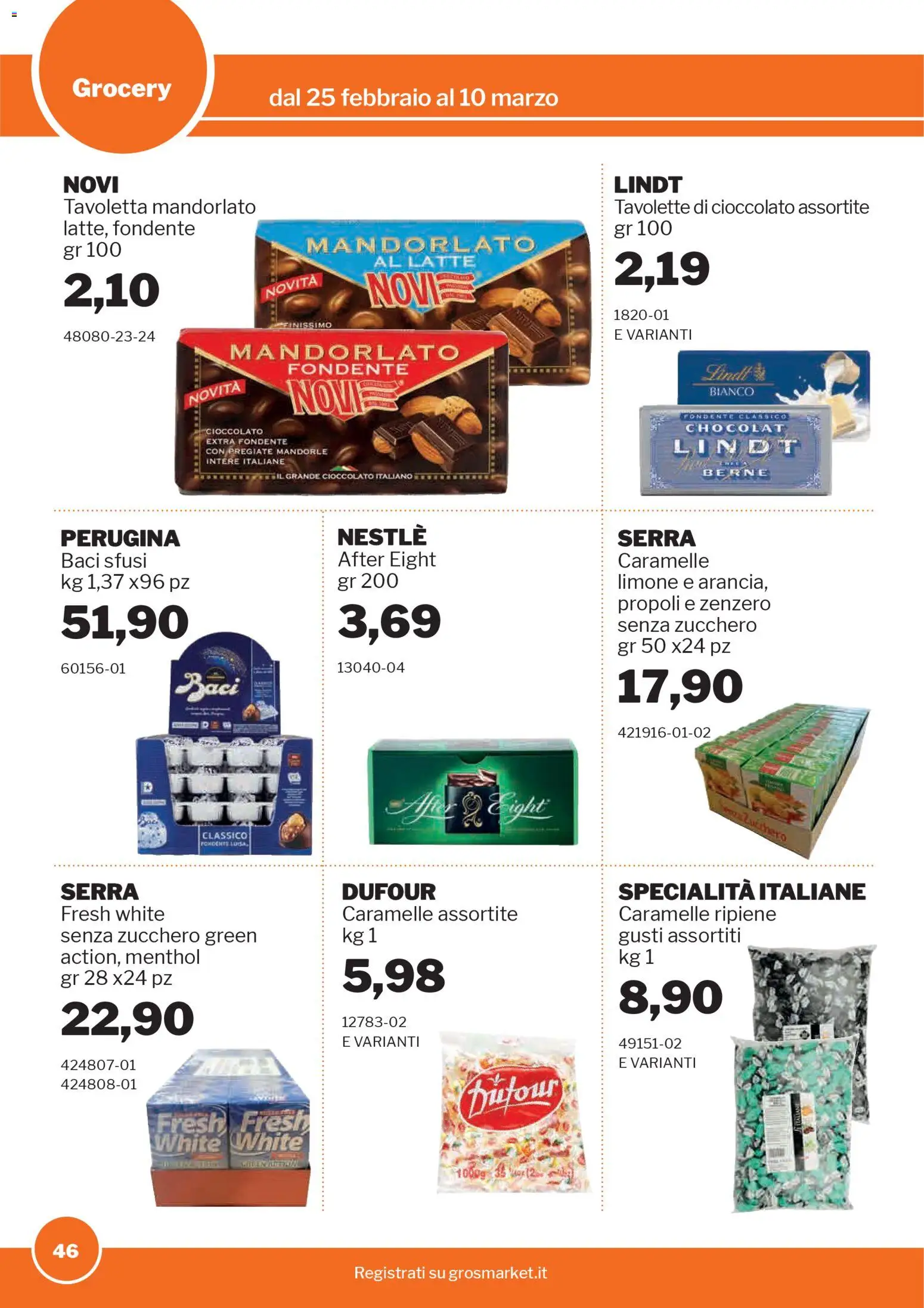 Volantino Sogegross del 25.02.2026 | Pagina: 45 | Prodotti: Caramelle, Zucchero, Limone, Mandorle