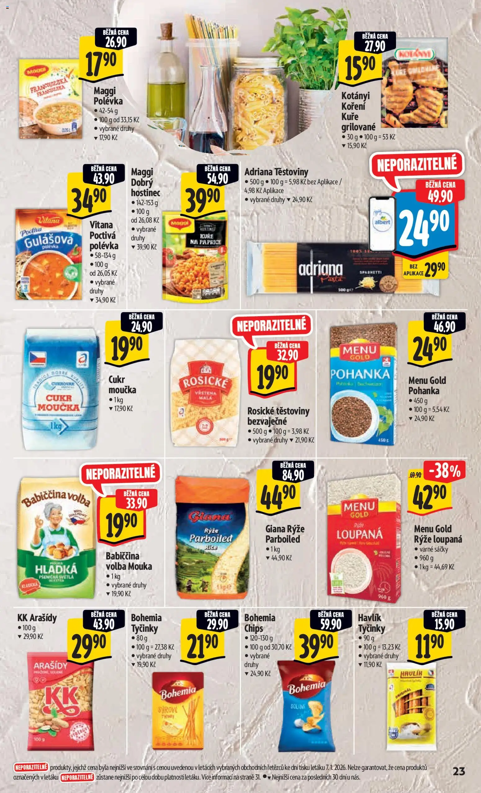 Albert leták - Hypermarket od 14.01.2026 | Strana: 30 | Produkty: Maggi, Rýže parboiled, Mouka, Cukr moučka