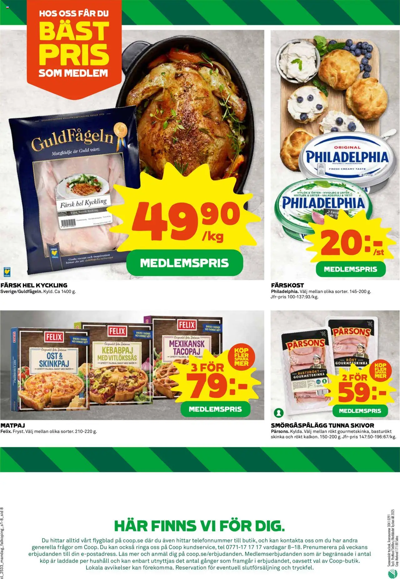 Coop reklamblad aktuell från 11.08.2025 | Sida: 8 | Produkter: Smörgåspålägg, Ost, Skinka, Vitlök