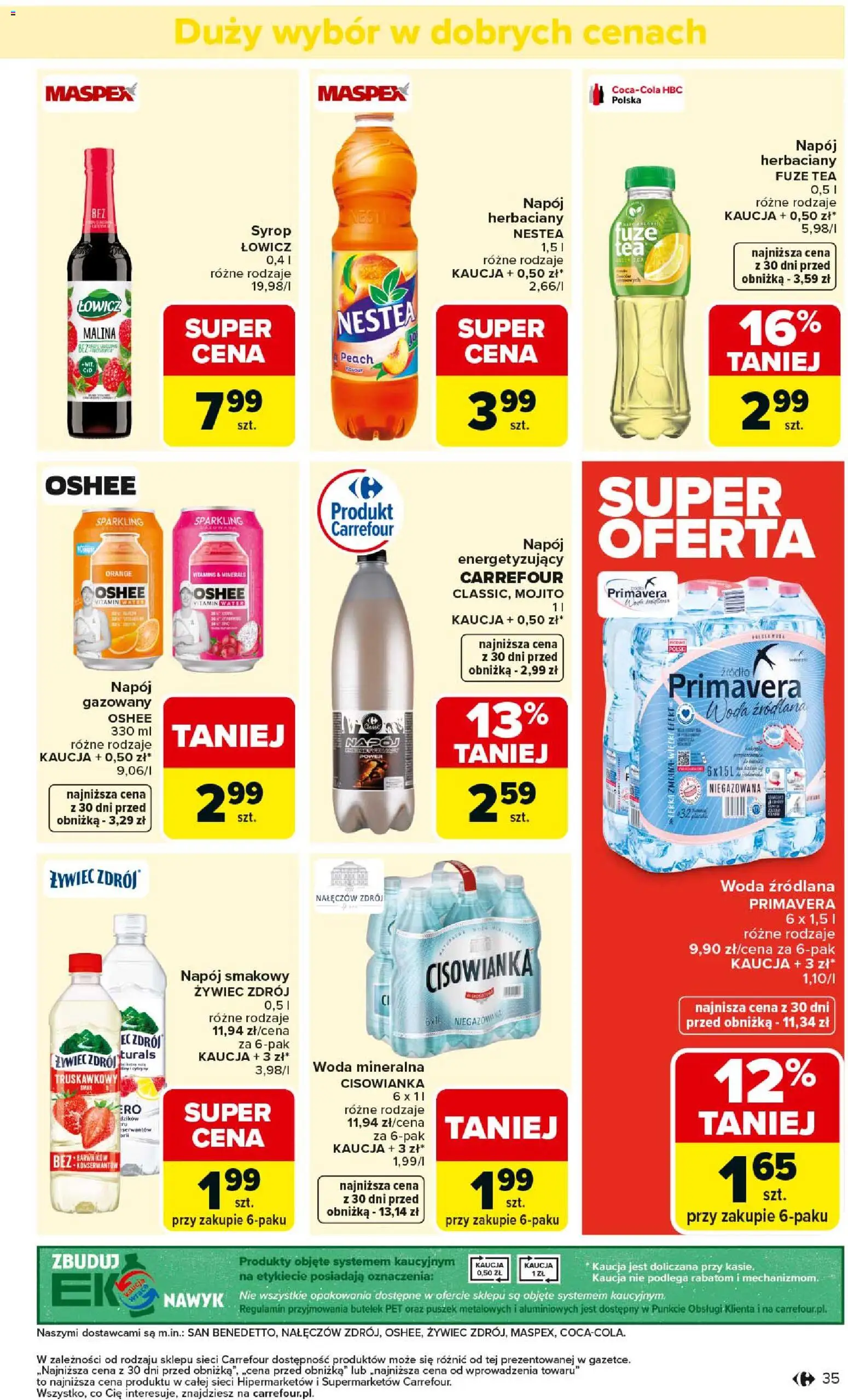 Carrefour gazetka od 02.03.2026 | Strona: 37 | Produkty: Syrop, Malina, Woda źródlana, Woda