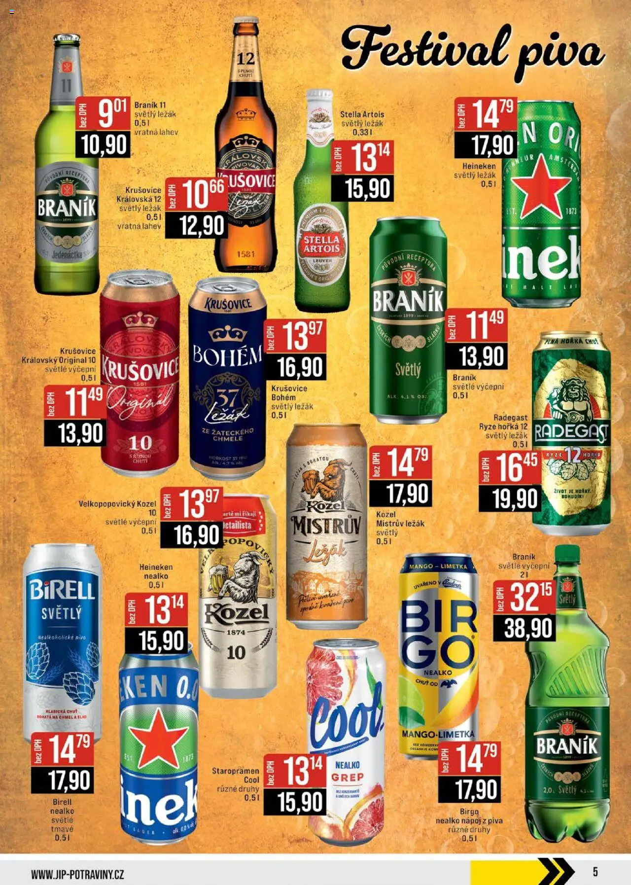 Jip leták - Brno, Ostrava, Praha od 04.06.2025 | Strana: 5 | Produkty: Radegast Ryze Hořká 12, Kozel 10, Grep, Velkopopovický Kozel 10