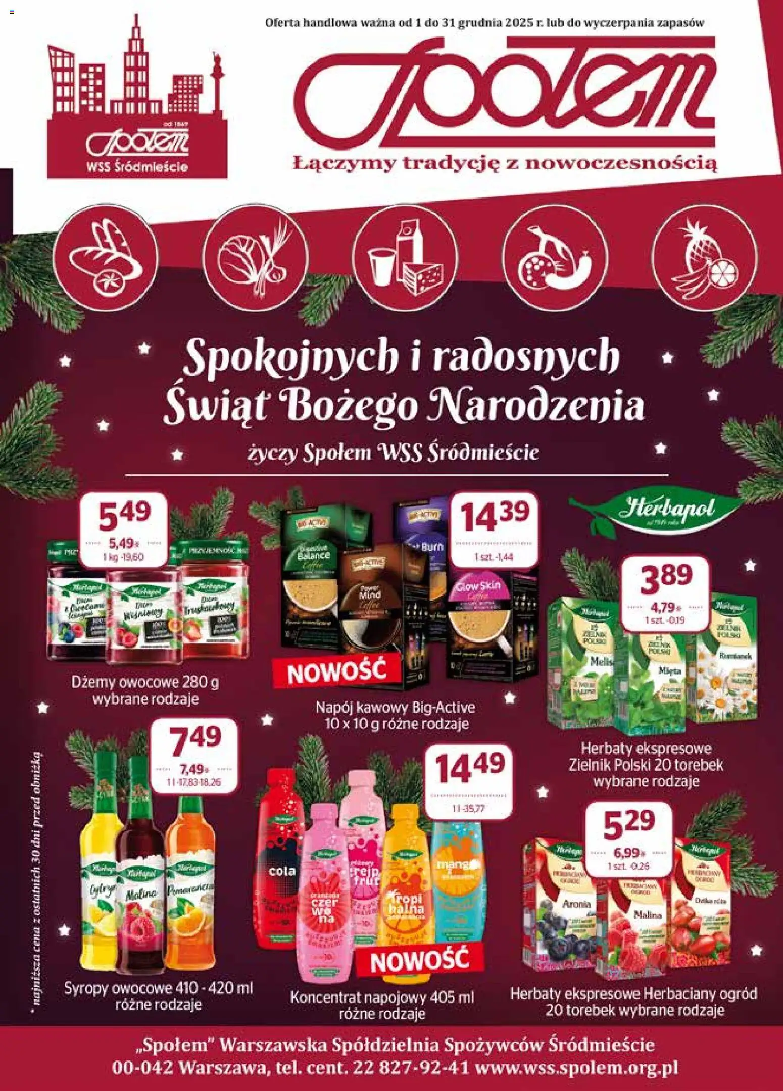 Społem Gazetka od 01.12.2025 | Strona: 1 | Produkty: Top, Malina