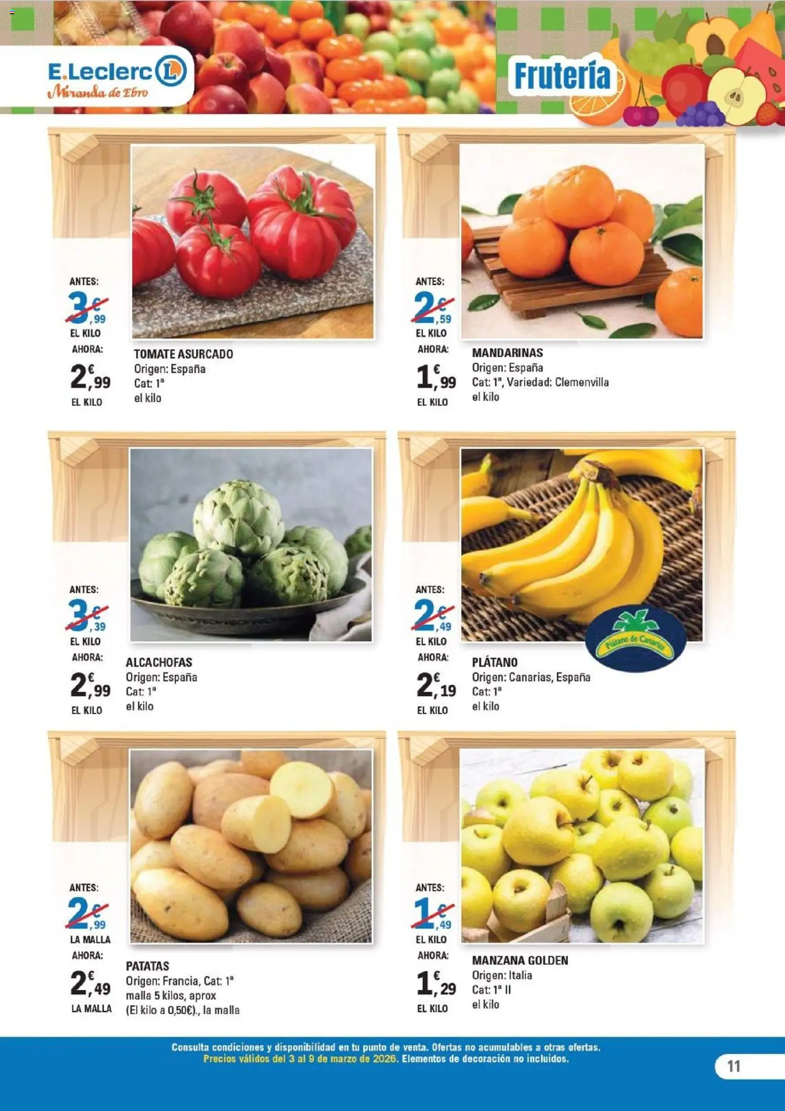 E.Leclerc - Miranda de Ebro │ válido desde el 03.03.2026 | Página: 11 | Productos: Mandarinas, Manzana
