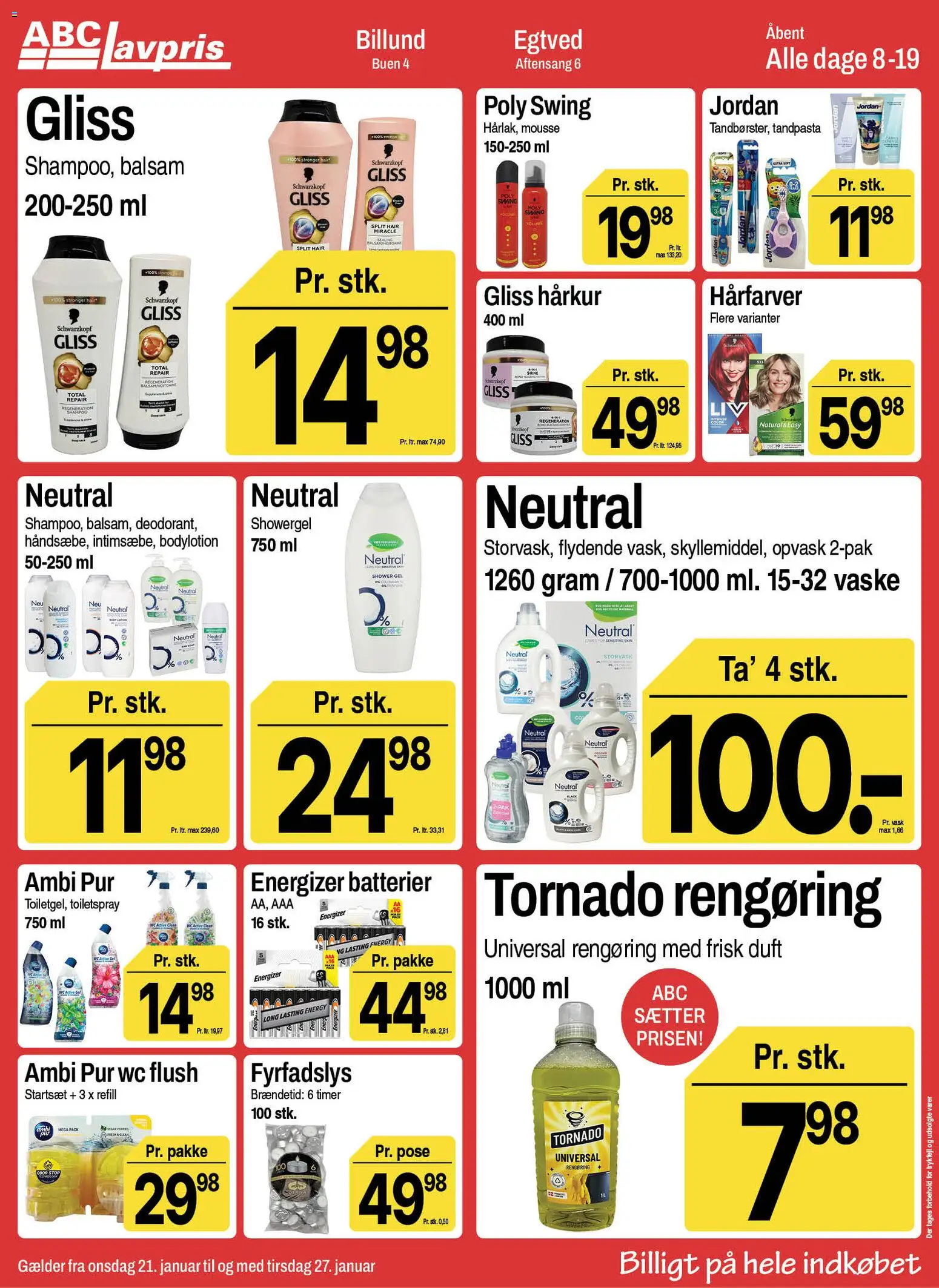 Abc Lavpris tilbudsavis – gyldig fra 21.01.2026 | Side: 10 | Produkter: Shampoo, Balsam, Batterier, Hat