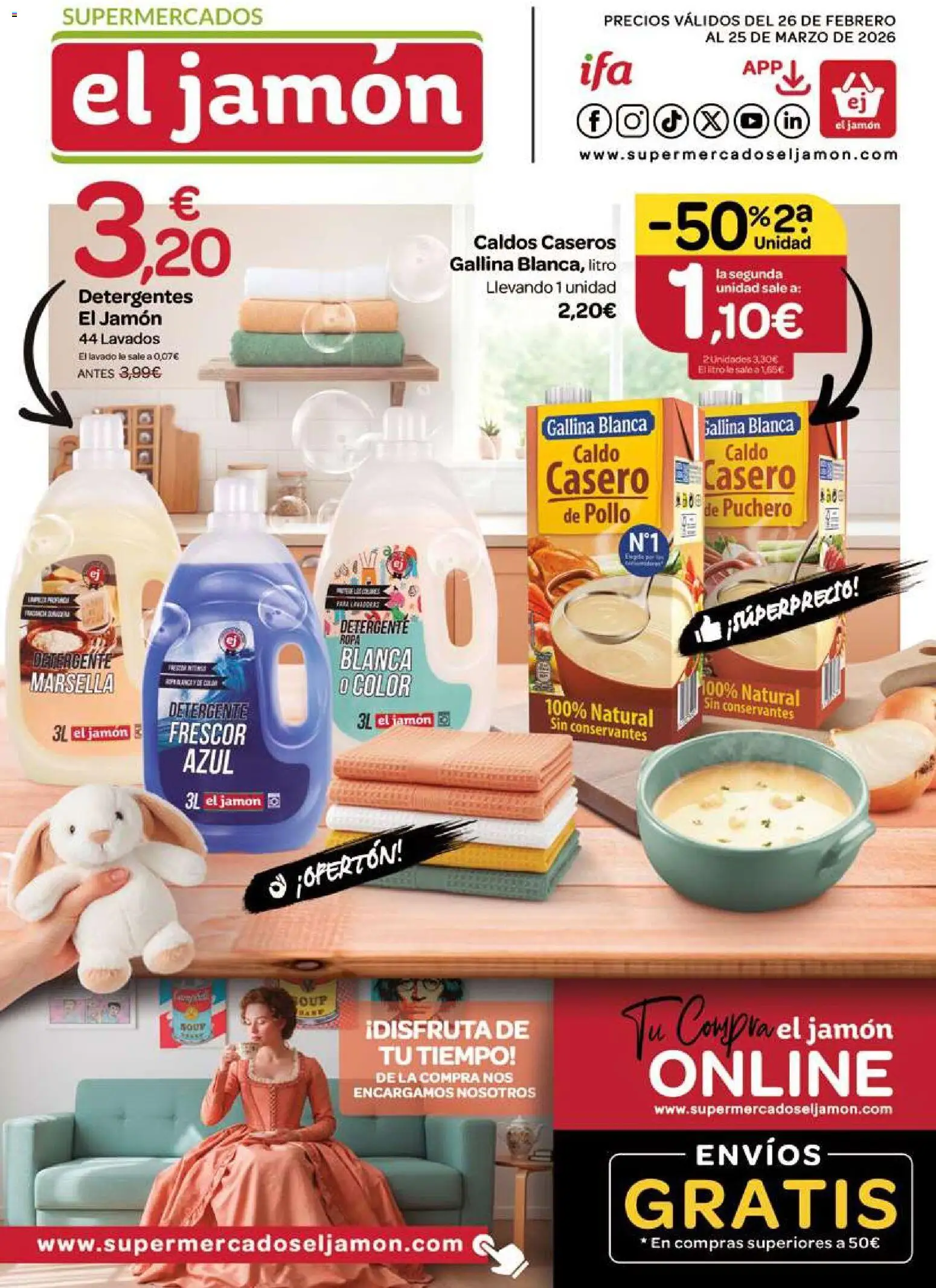 Supermercados El Jamón folleto │ válido desde el 26.02.2026 | Página: 1 | Productos: Detergente, Jamón, Ropa