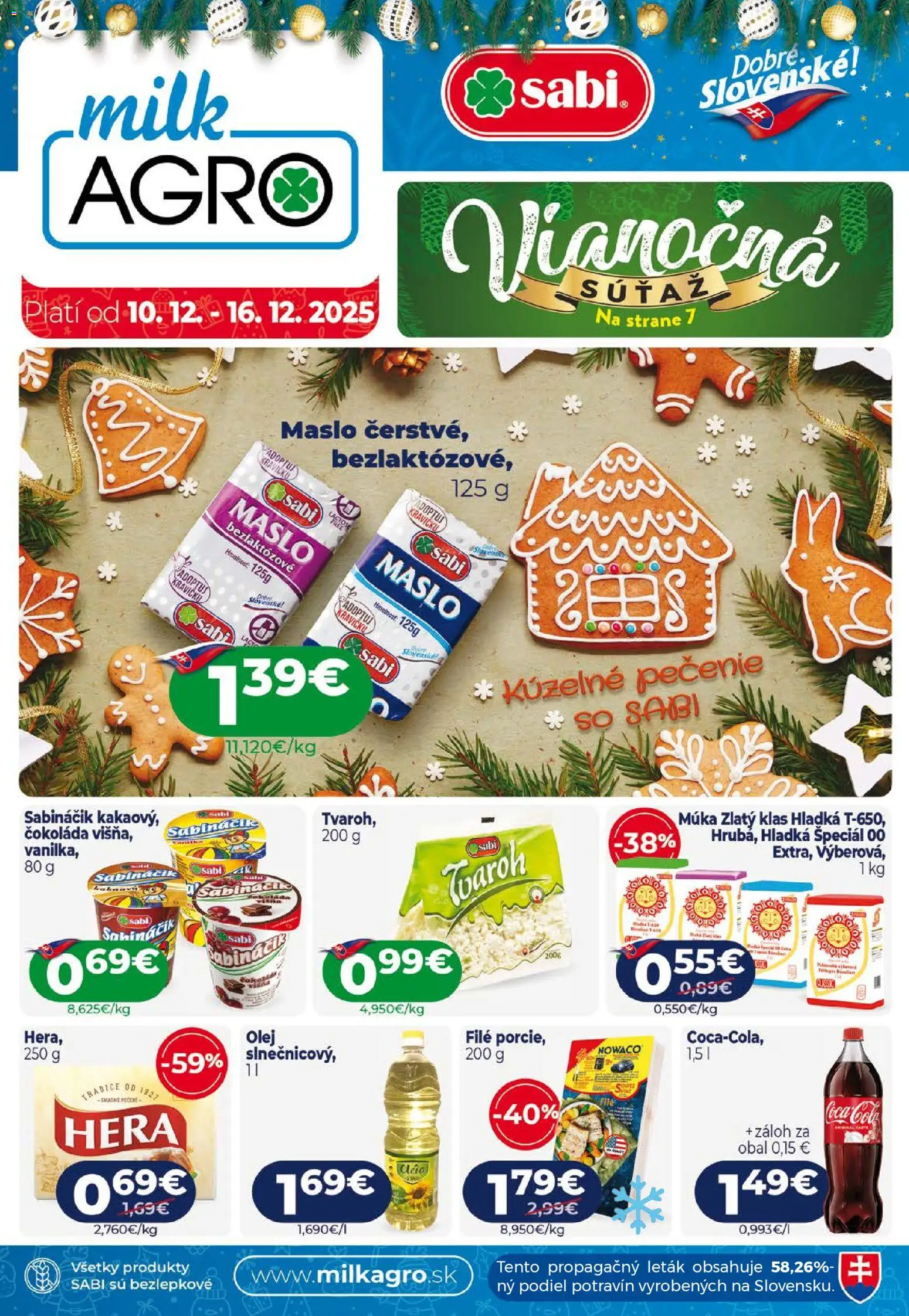 Nové Milk Agro akcie – leták je platný od 10.12.2025 | Strana: 1 | Produkty: Olej, Zlatý klas, Čokoláda, Tvaroh