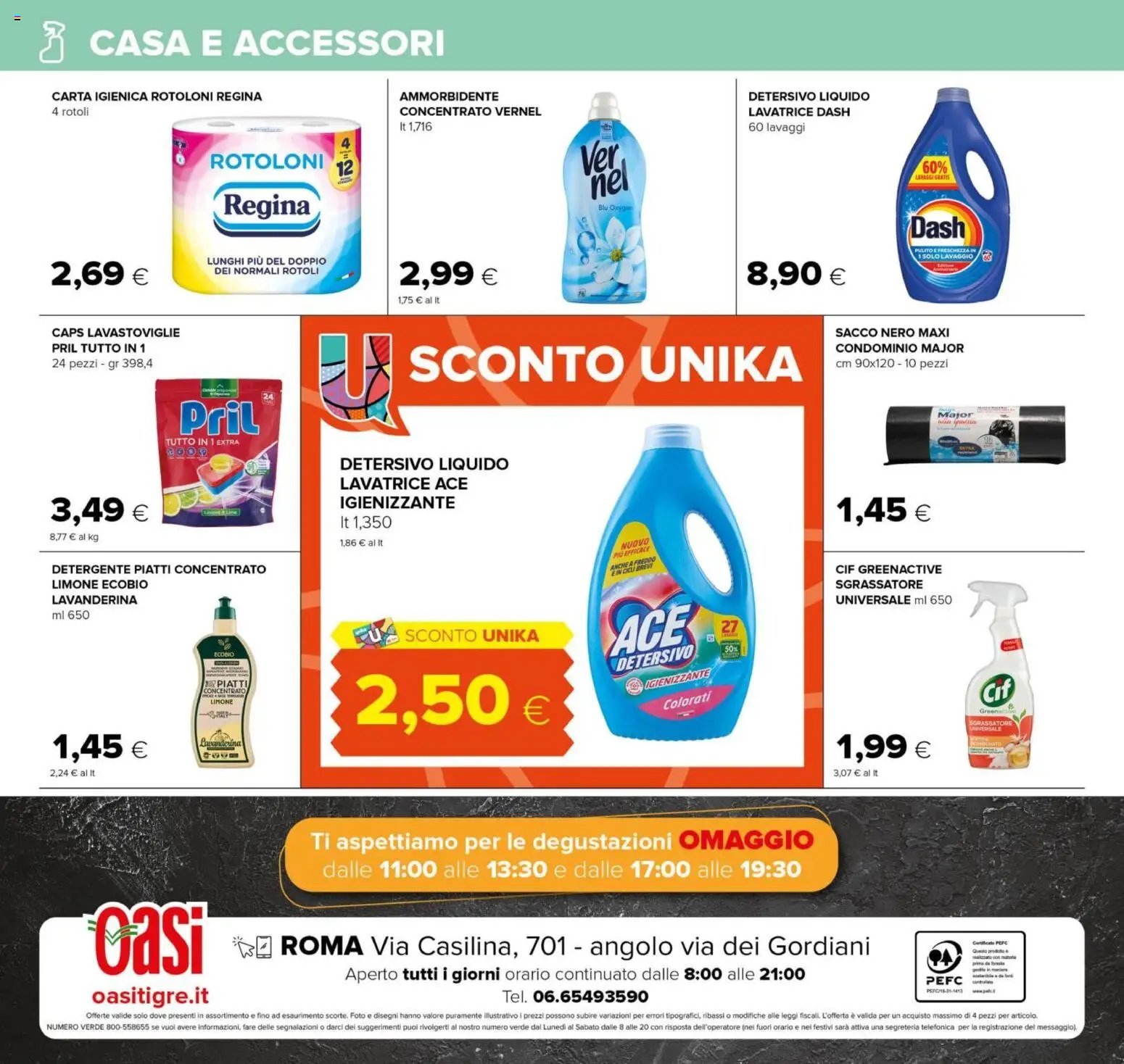 Volantino Oasi del 22.04.2026 | Pagina: 32 | Prodotti: Ammorbidente, Detergente, Sgrassatore, Limone