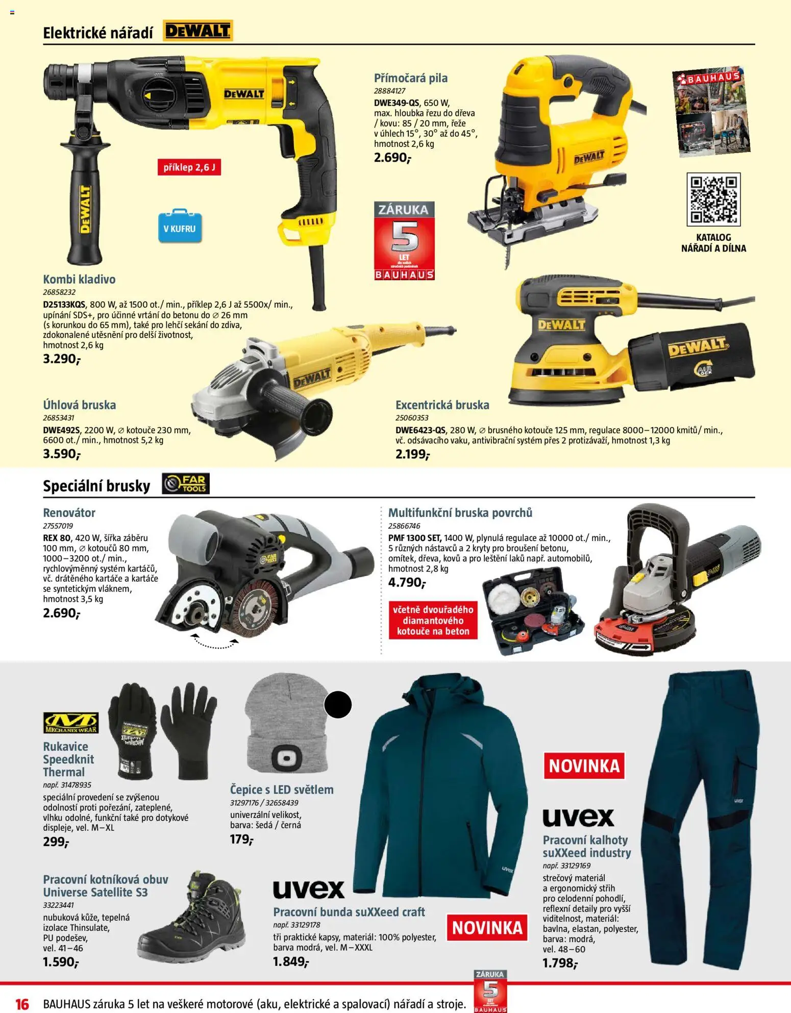 Bauhaus leták od 31.10.2025 | Strana: 16 | Produkty: Kalhoty, Dewalt, Obuv, Úhlová bruska