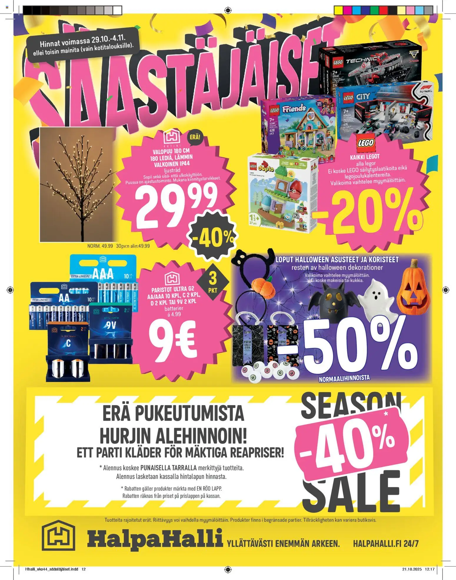 Halpa Halli tarjoukset – voimassa 29.10.2025 alkaen | Sivu: 12 | Tuotteet: Paristot, Voi, Legot
