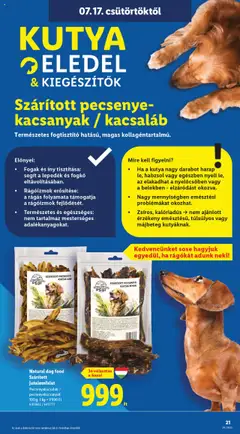Lidl akciós ujság - amely érvényes a következő dátumtól: 17.07.2025 | Oldal: 21 | Termékek: Kacsa