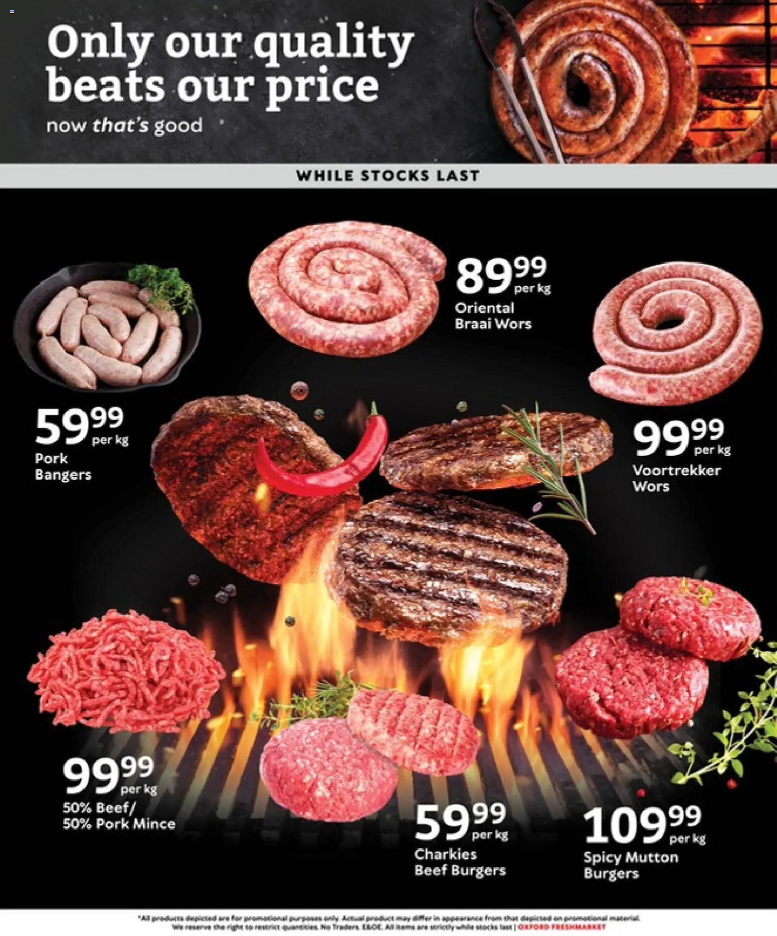 New Oxford Freshmarket catalogue – valid from 22.04.2026 | Page: 4 | Products: Pork, Beef, Burgers