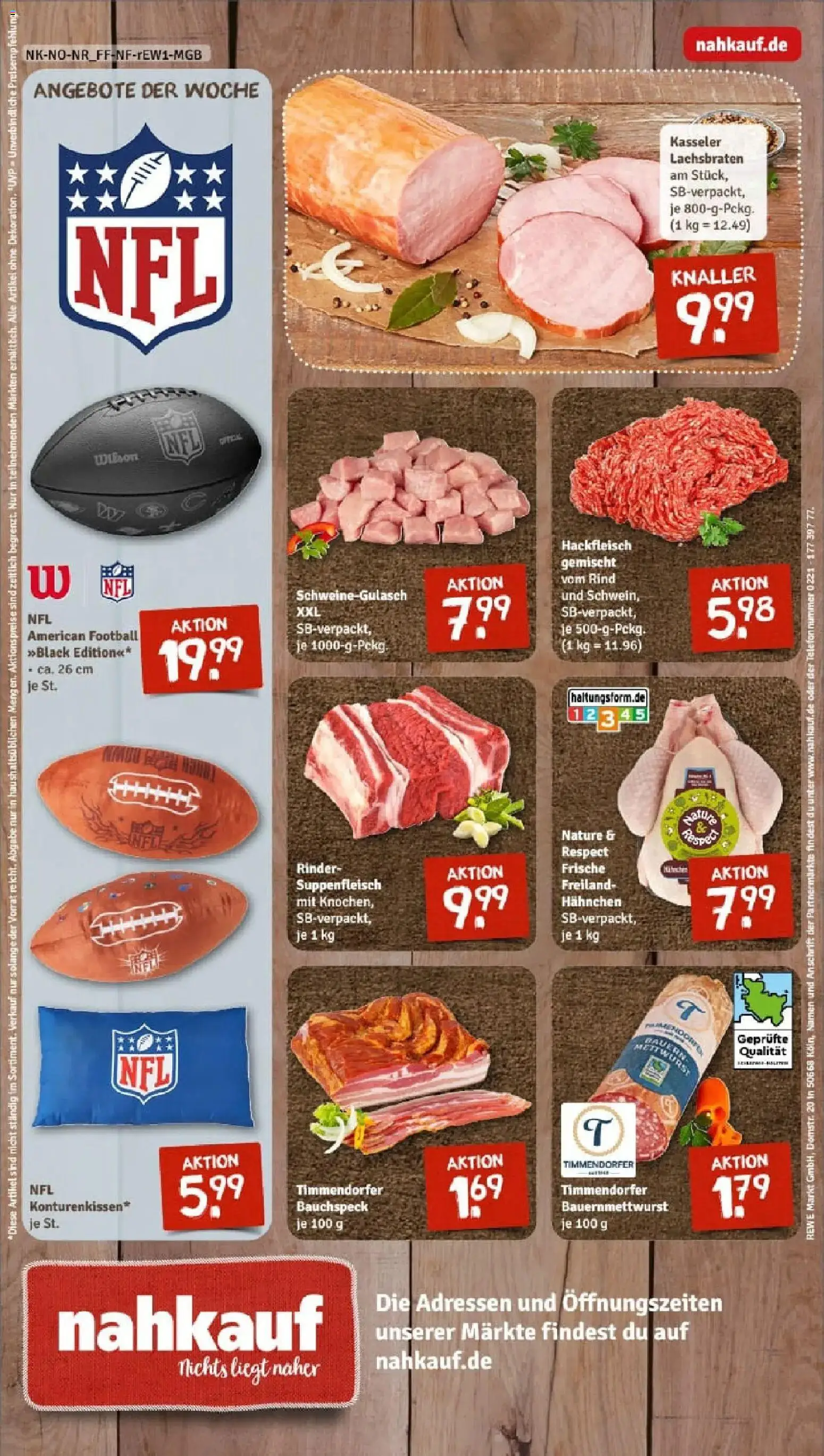 Rewe prospekt Hiddenhausen/Sundern	 – gültig ab 26.01.2026 | Seite: 12 | Produkte: Schweinegulasch, Hahnchen, Football, Suppenfleisch